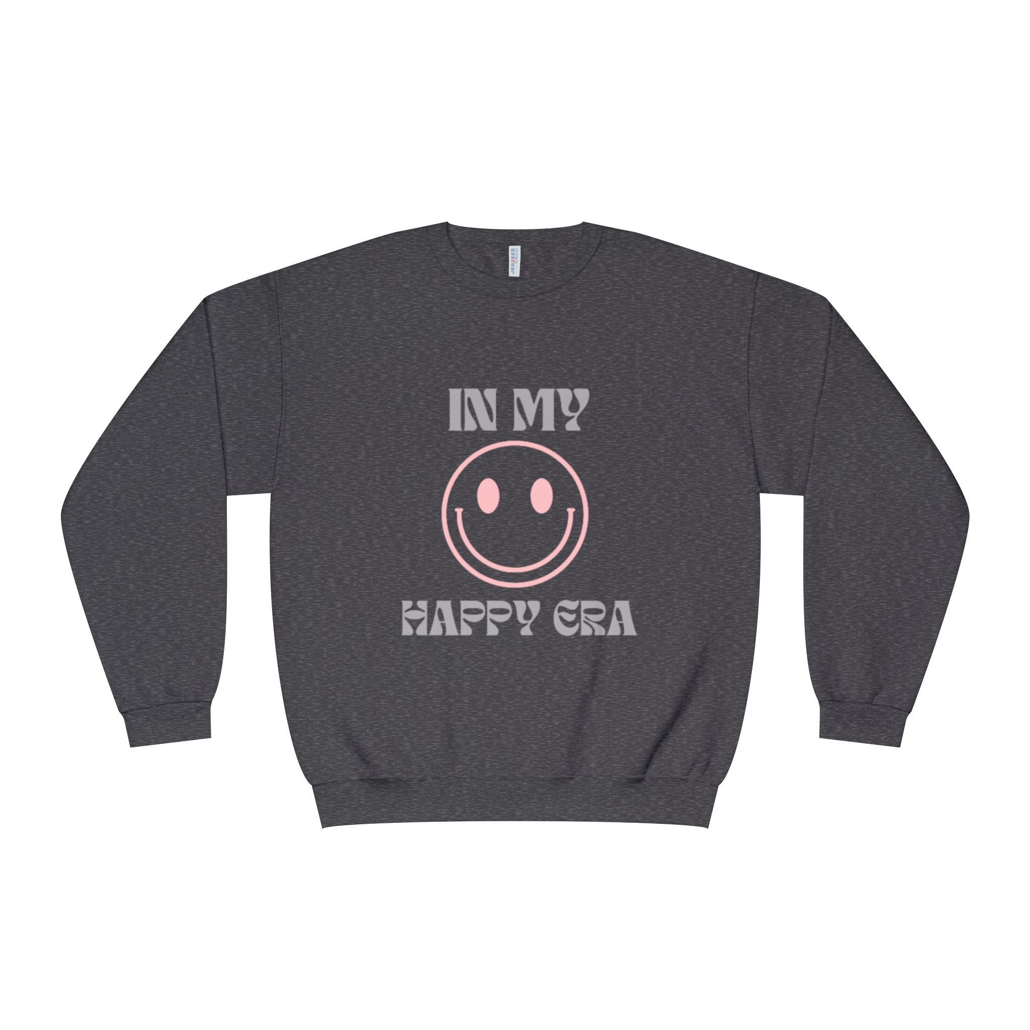 Happy Era Crewneck Sweatshirt — 'In My? Happy Era' Smiley Graphic