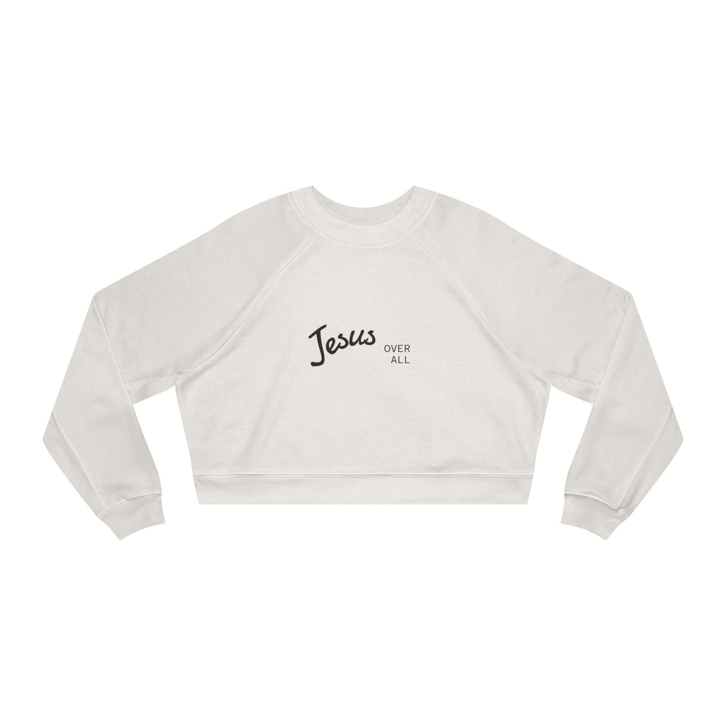 Jesus Saves Cropped Pullover — Women's Faith-inspired Fleece Top