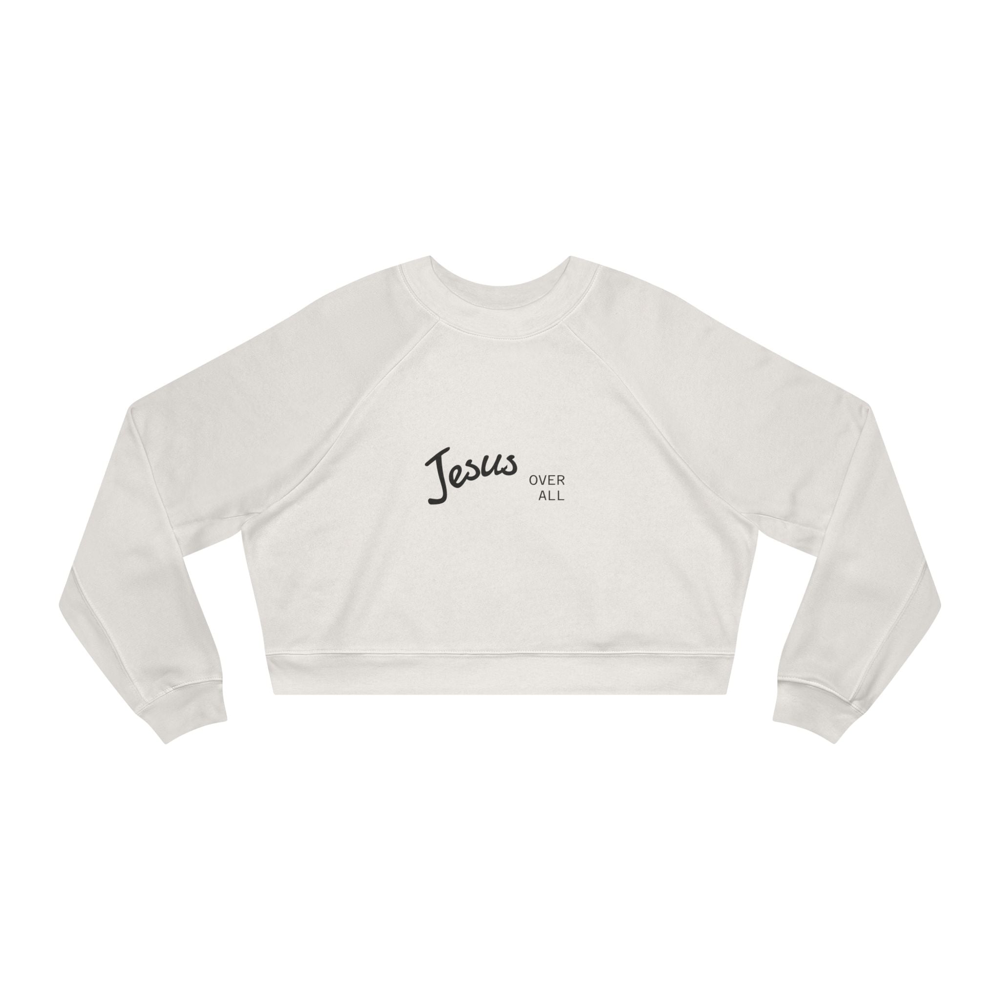 Jesus Saves Cropped Pullover — Women's Faith-inspired Fleece Top