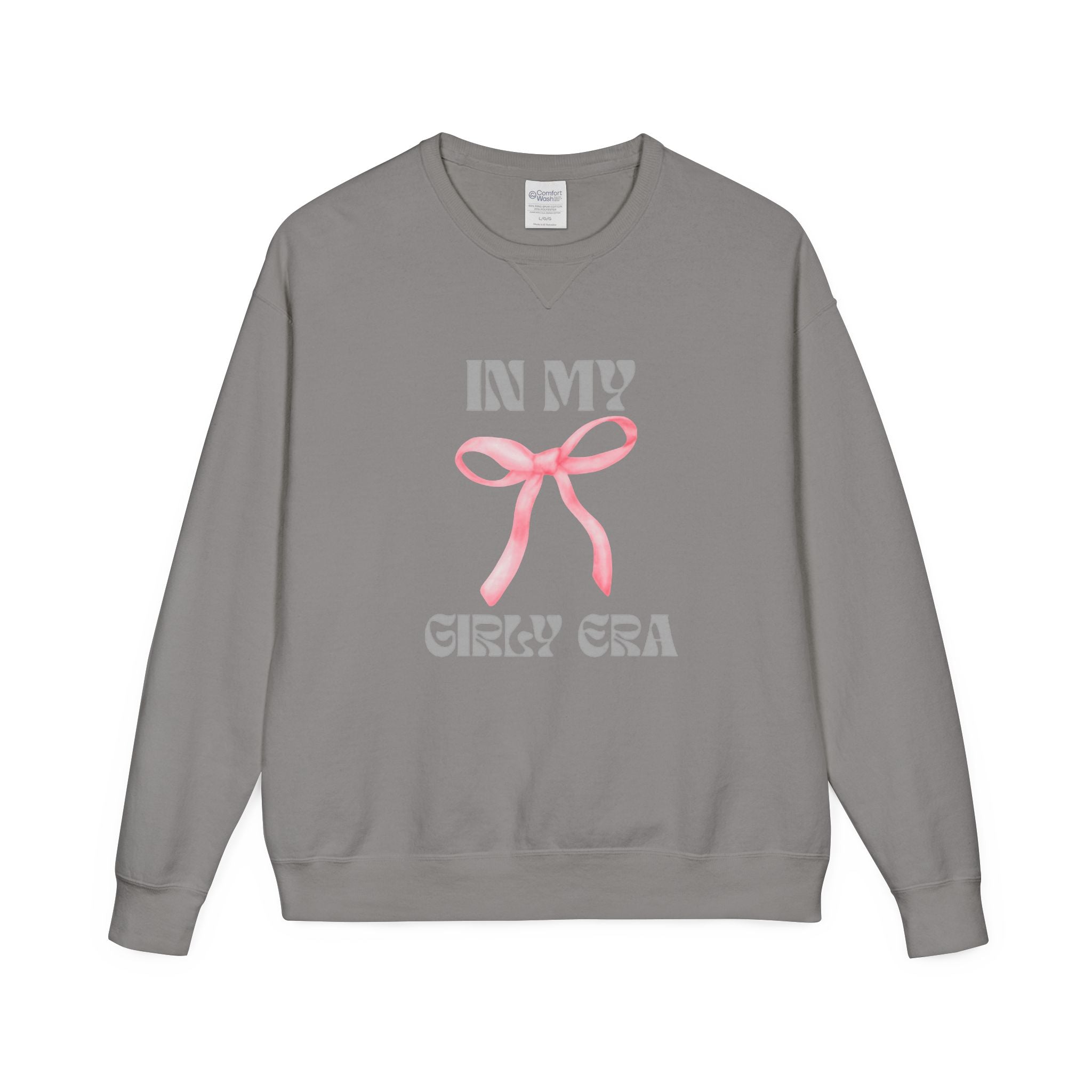 "In My Girly Era" Pink Ribbon Graphic Sweatshirt