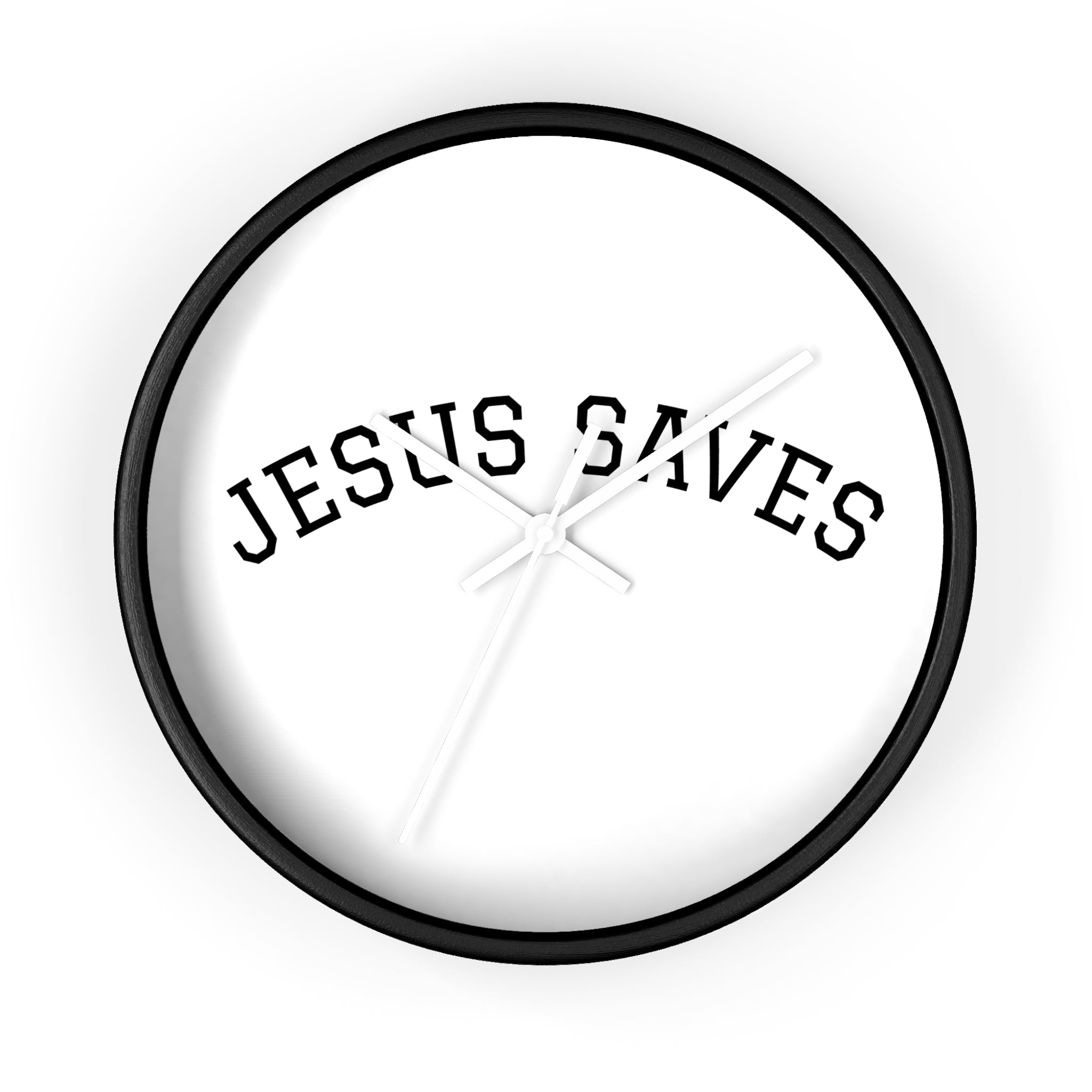 Jesus Saves Wall Clock – Minimalist Christian Home Decor