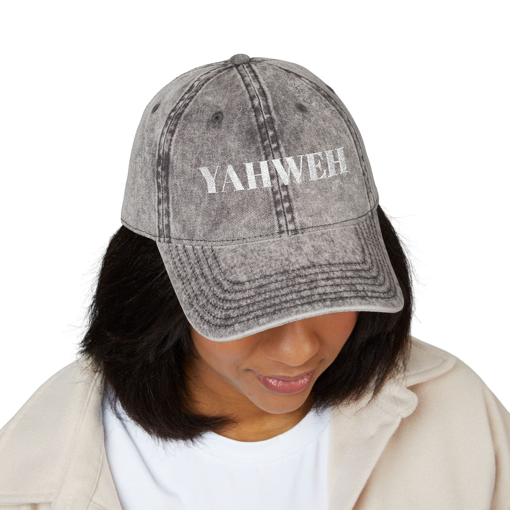 YAHWEH embroidered Vintage Cap | Religious Scripture Baseball Hat