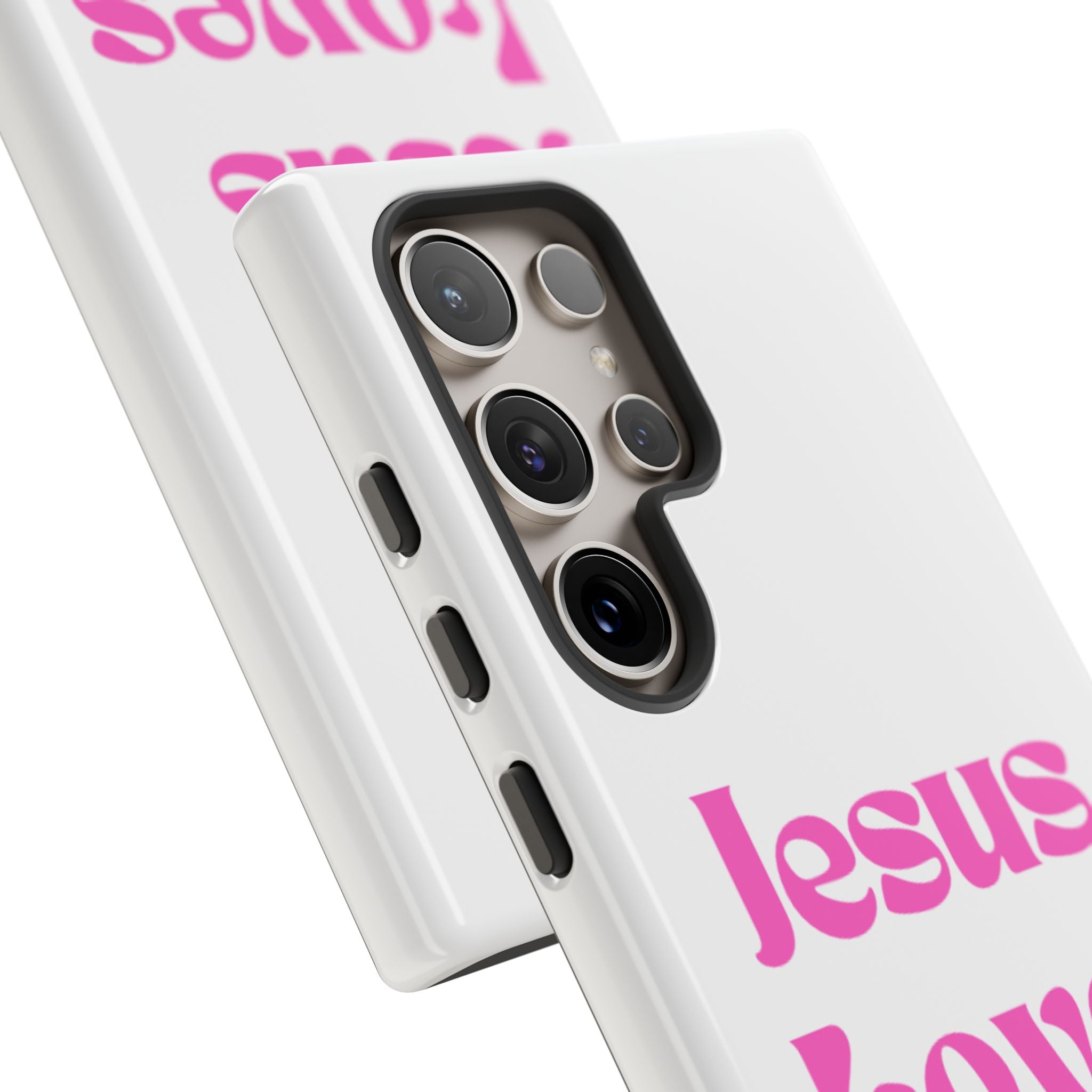 Jesus Loves You Phone Case — Pink Retro Christian Phone Cover