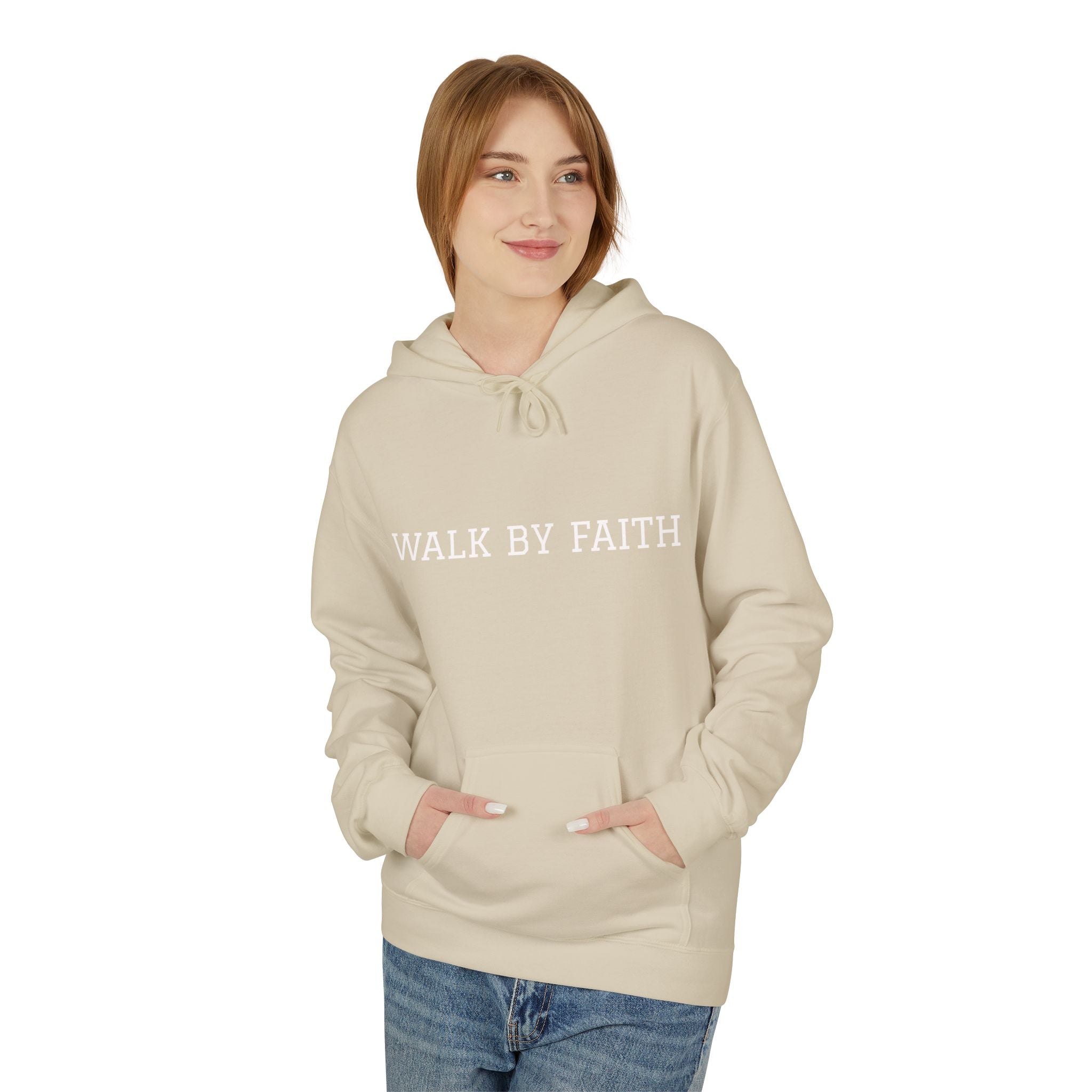 Faith Hoodie - "Walk By Faith" Minimal Christian Pullover