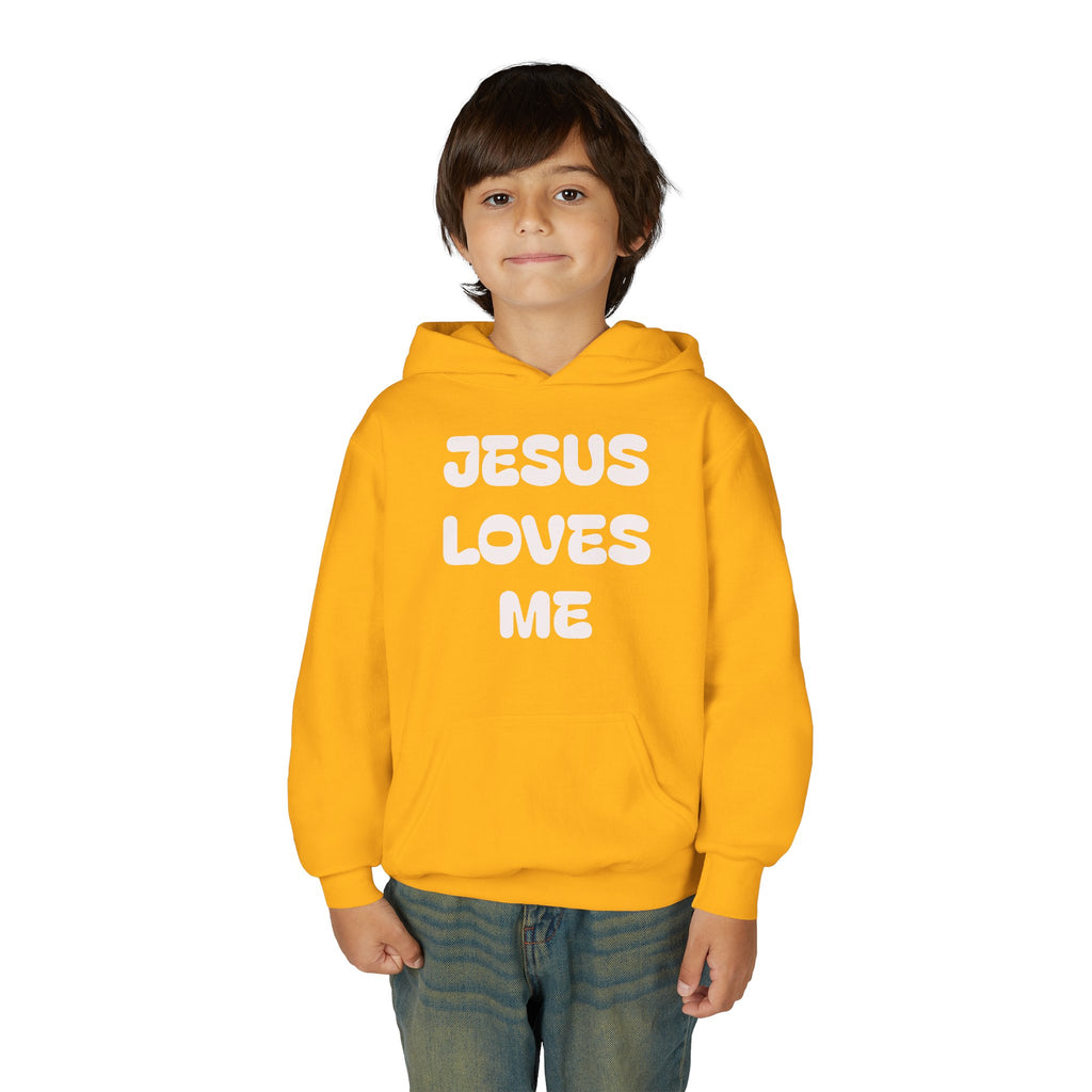 Youth Hoodie — 'Jesus Loves Me' Pastel Faith Pullover