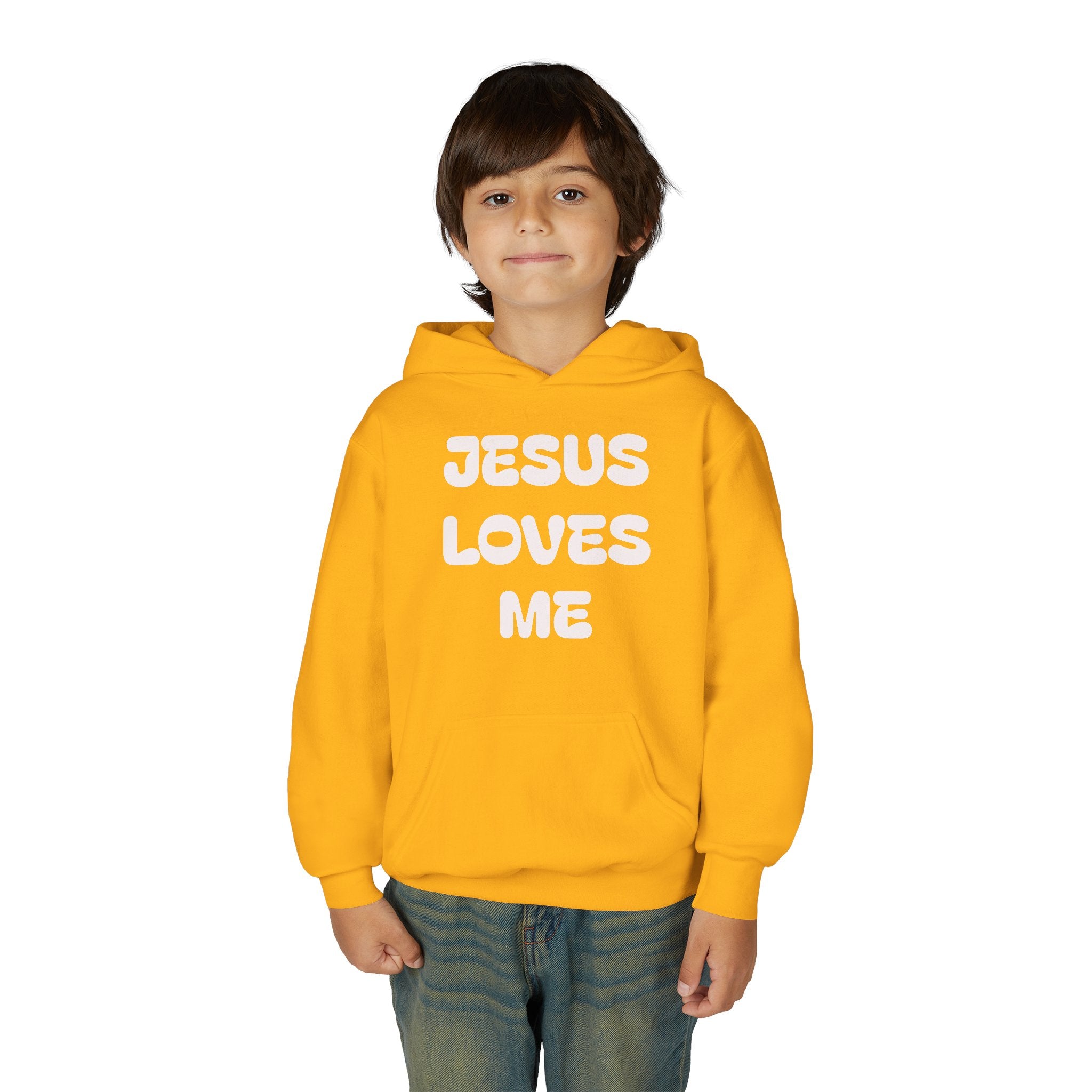 Youth Hoodie — 'Jesus Loves Me' Pastel Faith Pullover