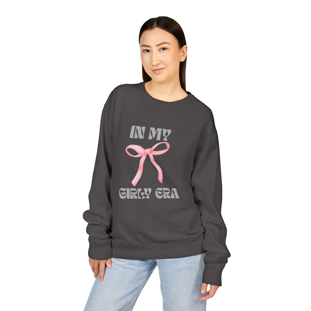 "In My Girly Era" Pink Ribbon Graphic Sweatshirt