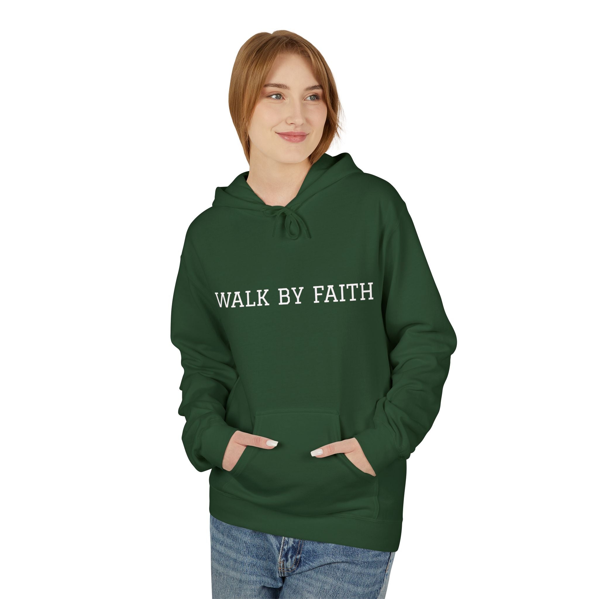 Faith Hoodie - "Walk By Faith" Minimal Christian Pullover