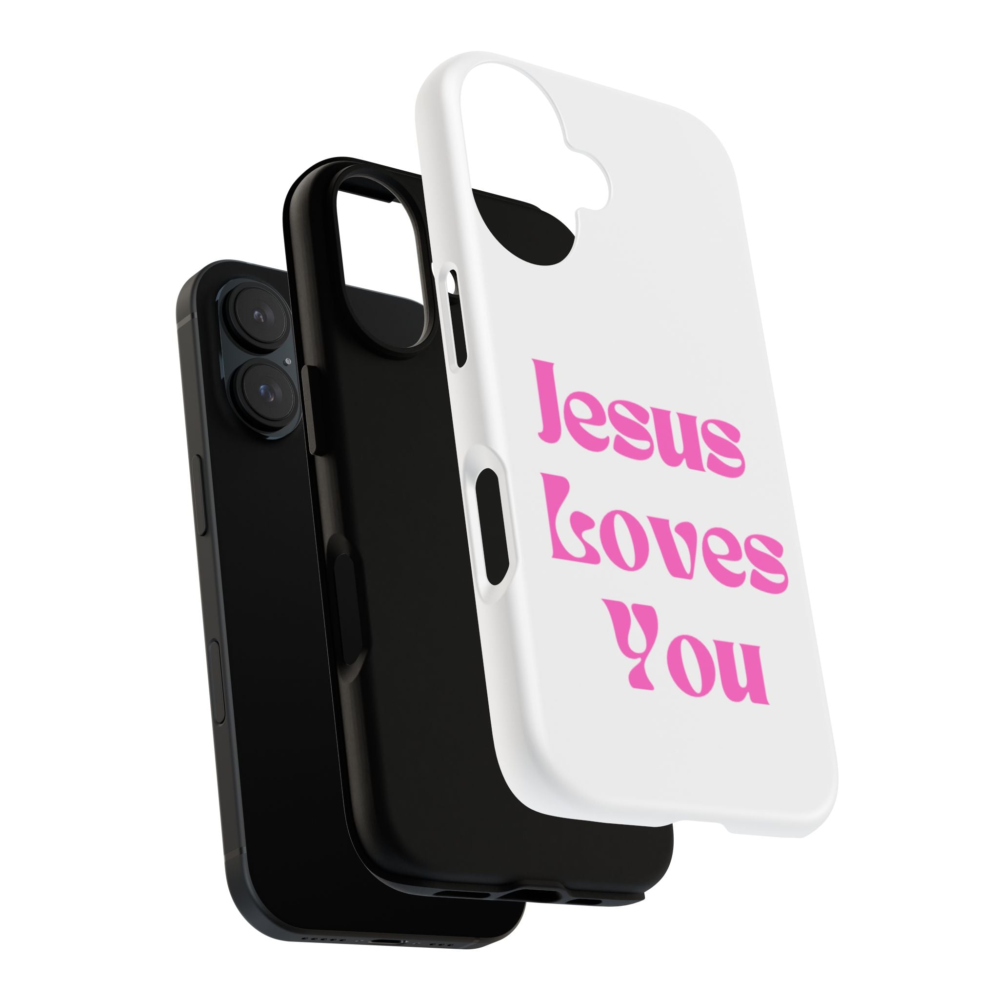 Jesus Loves You Phone Case — Pink Retro Christian Phone Cover