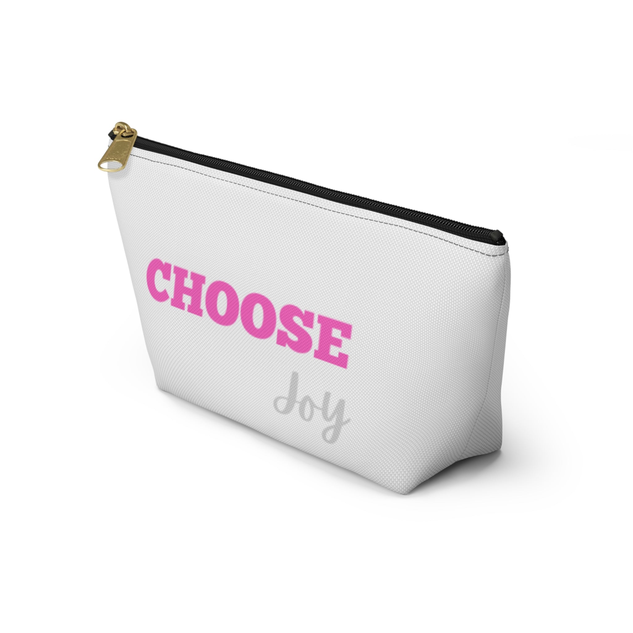 Choose Joy accessory pouch | motivational zipper pouch, T-bottom