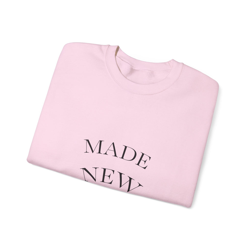 Crewneck Sweatshirt - "Made New" Minimalist White Pullover