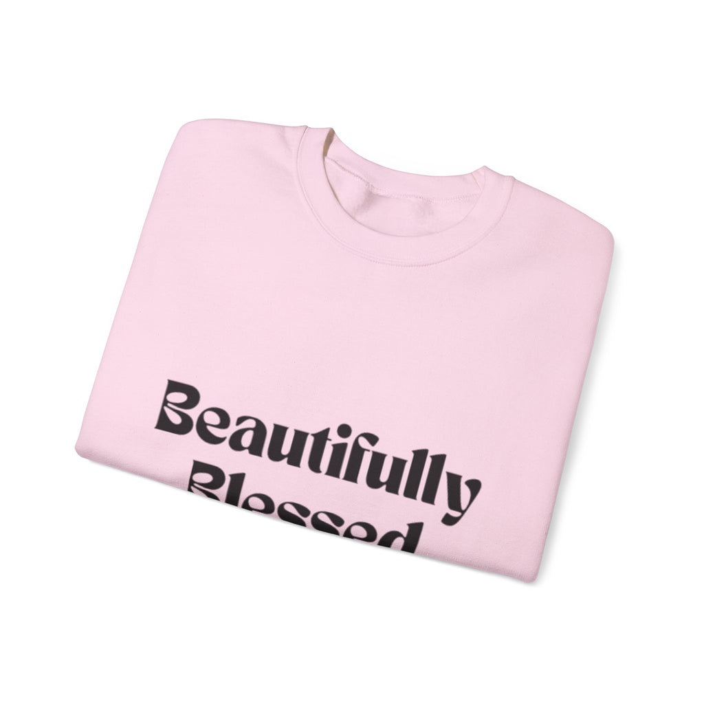 Beautifully Blessed Sweatshirt | Script Faith Typography