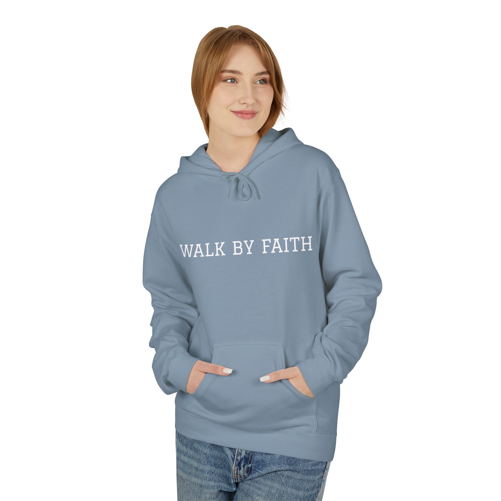 Faith Hoodie - "Walk By Faith" Minimal Christian Pullover