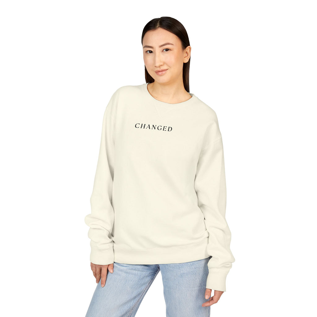 Changed Crewneck Sweatshirt — Minimal Inspirational Pullover