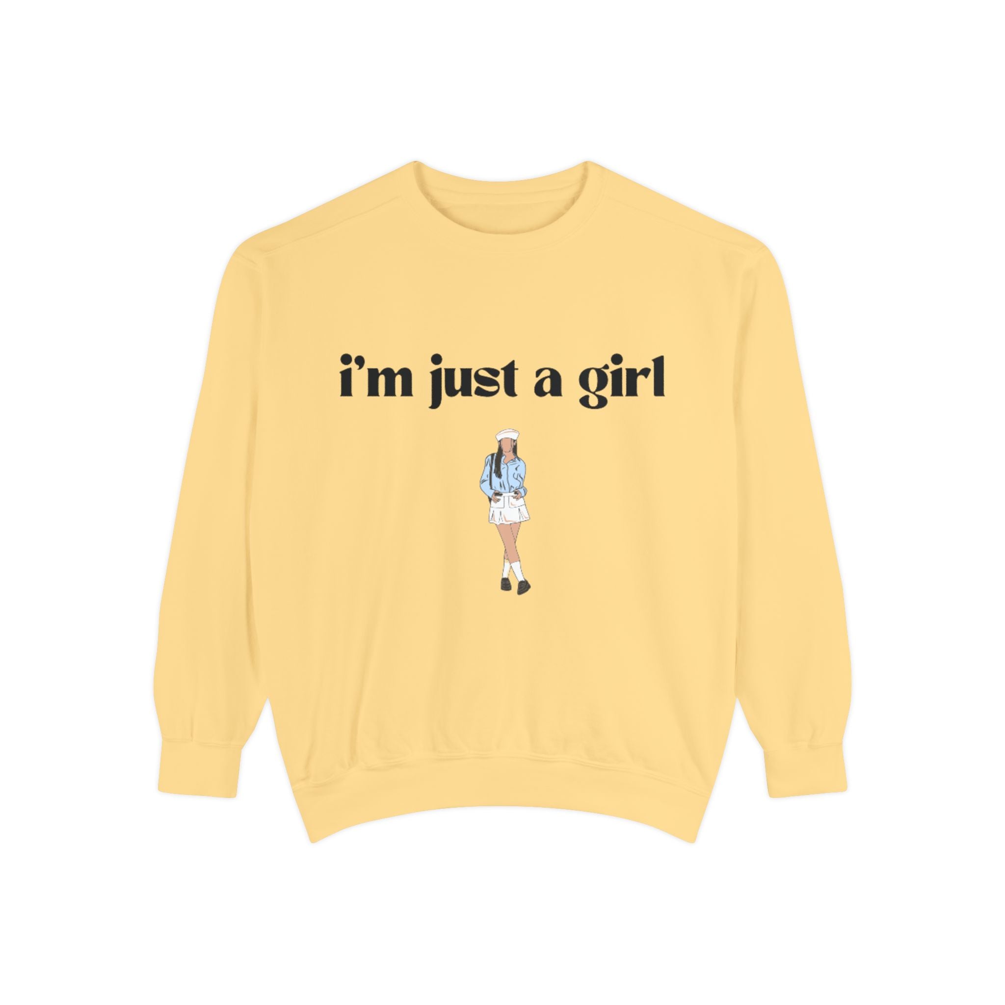 I'm Just a Girl Graphic Sweatshirt — Cute Casual Girl Illustration Pullover