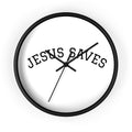 Jesus Saves Wall Clock – Minimalist Christian Home Decor
