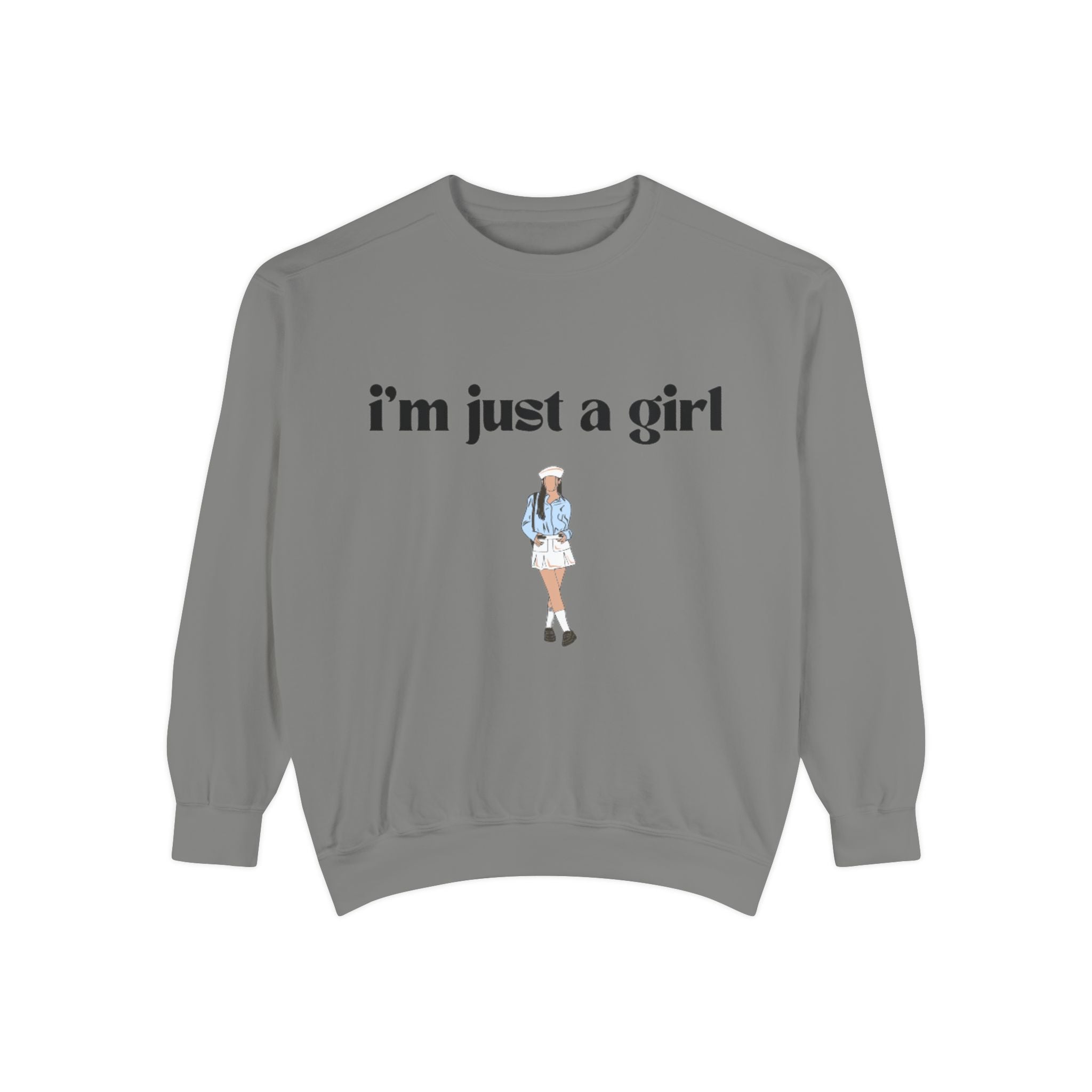 I'm Just a Girl Graphic Sweatshirt — Cute Casual Girl Illustration Pullover