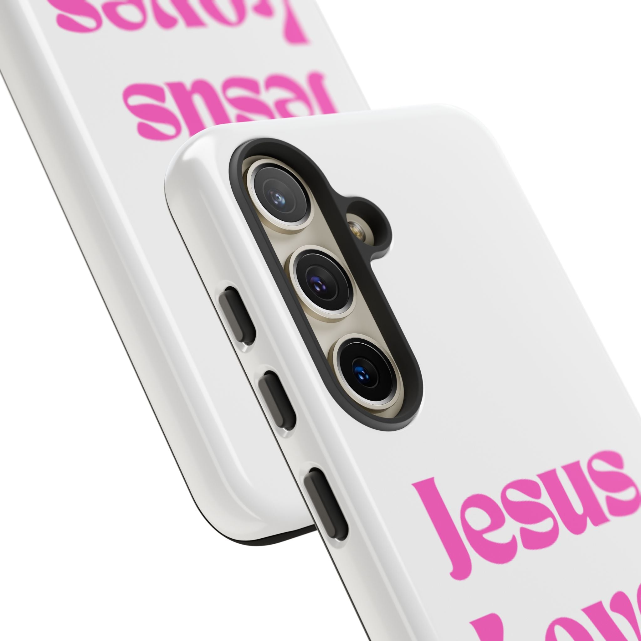 Jesus Loves You Phone Case — Pink Retro Christian Phone Cover