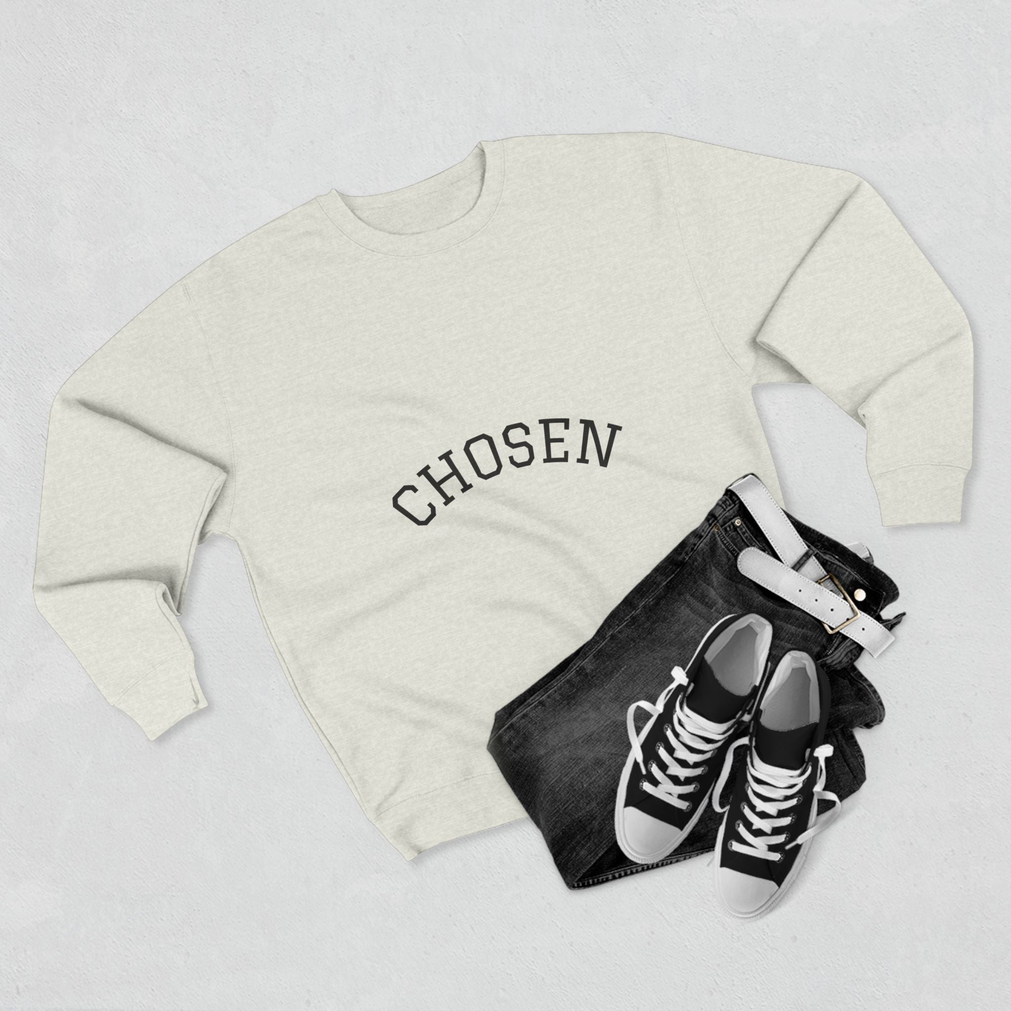 Chosen Crewneck Sweatshirt — Minimal Arch Logo Pullover