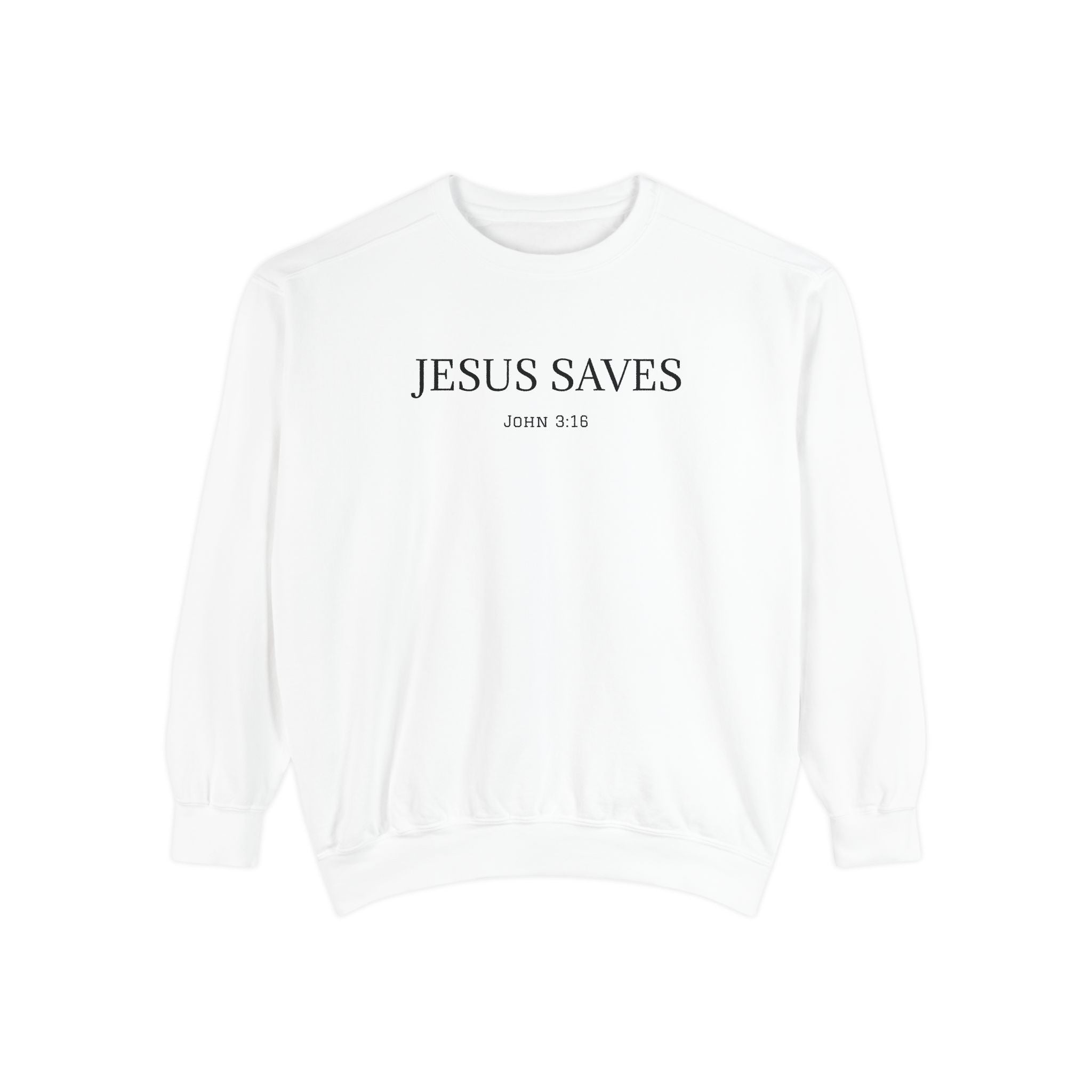 Jesus Saves Men's Sweatshirt  - Minimal Christian Faith Crewneck