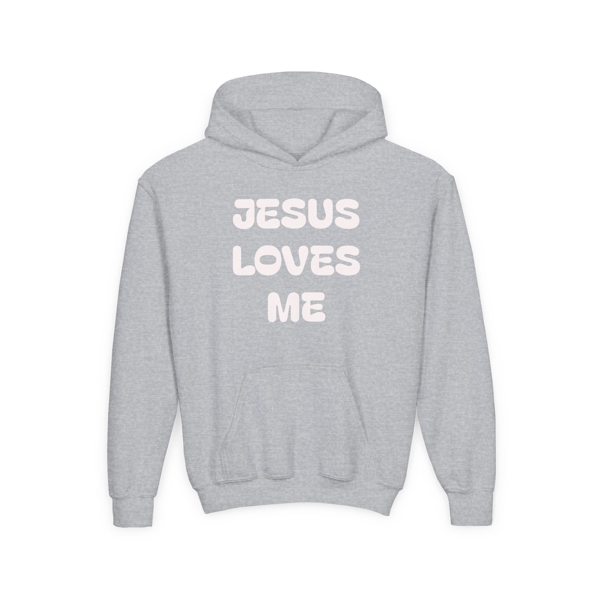 Youth Hoodie — 'Jesus Loves Me' Pastel Faith Pullover