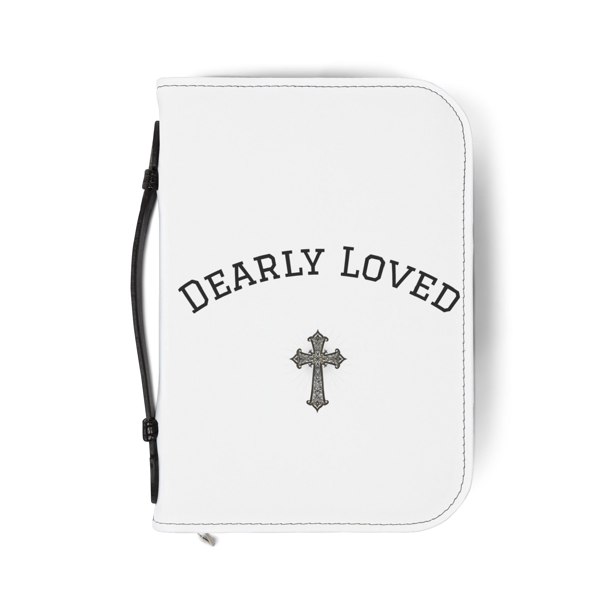 Bible Cover — "Dearly Loved" Cross Zippered Bible Case