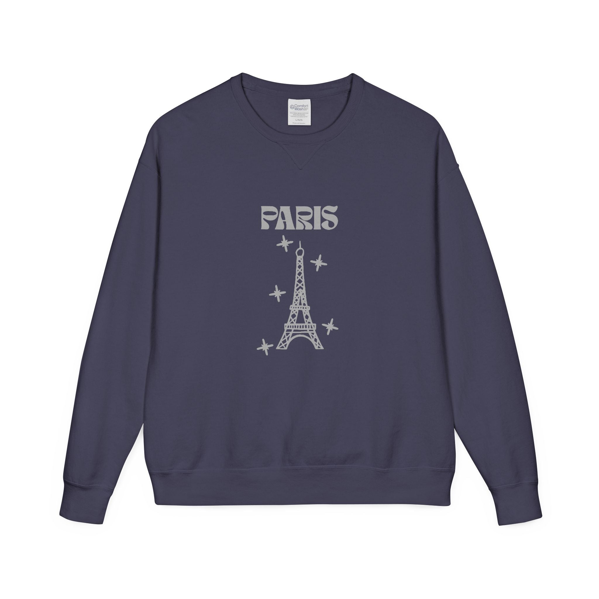 Paris Eiffel Tower Crewneck Sweatshirt — Vintage Minimal Travel Pullover