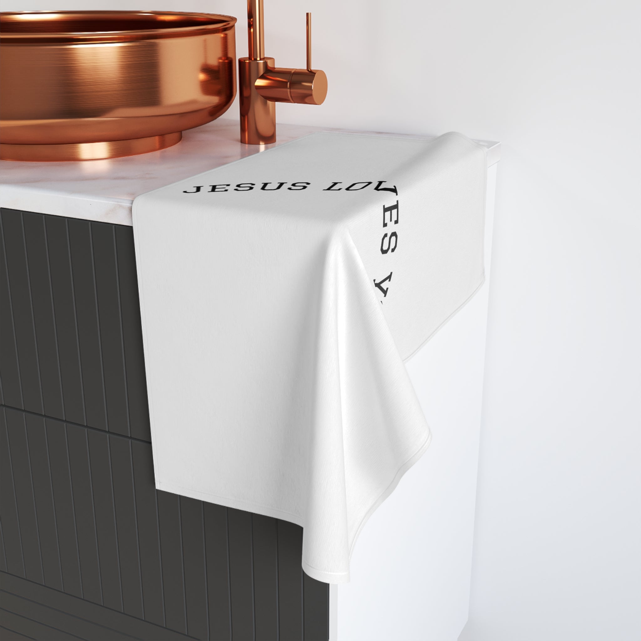 Jesus Loves You Hand Towel — Minimal Faith Kitchen & Bathroom Towel