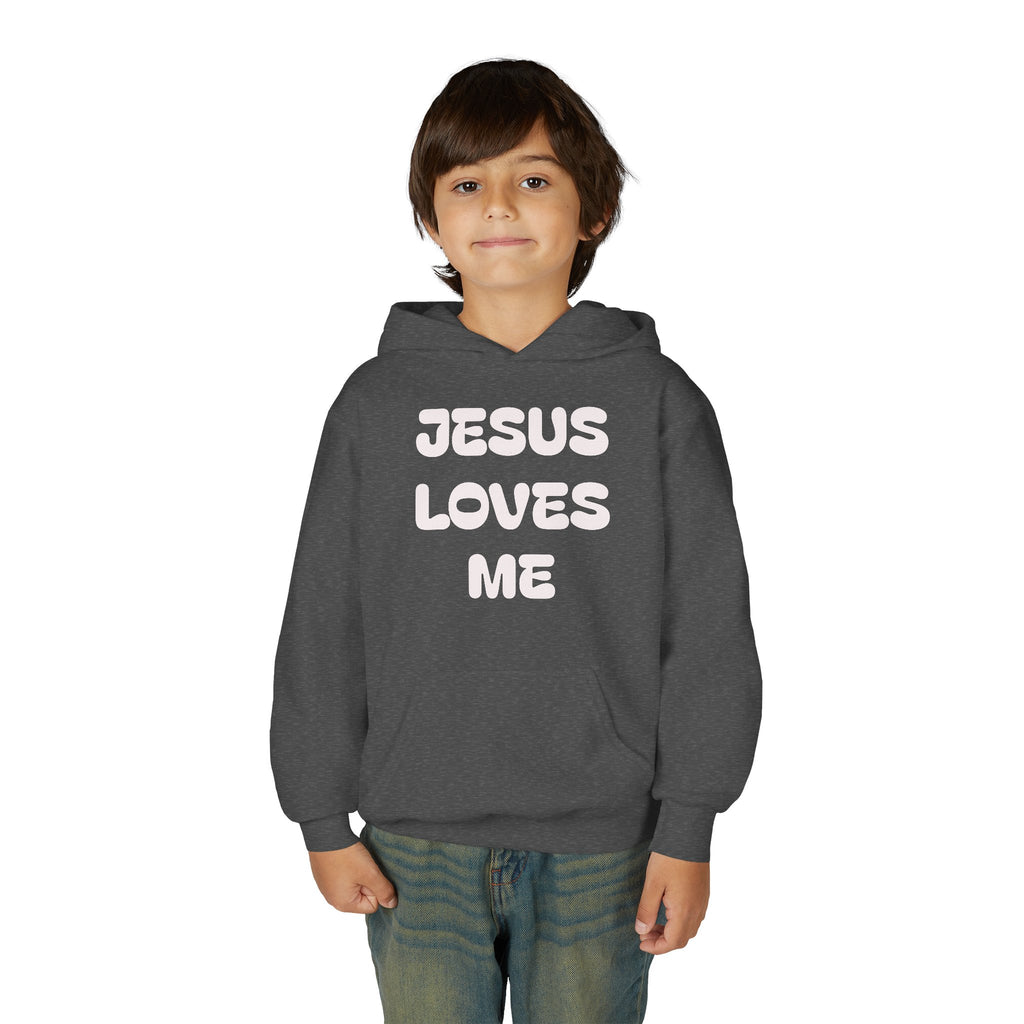 Youth Hoodie — 'Jesus Loves Me' Pastel Faith Pullover