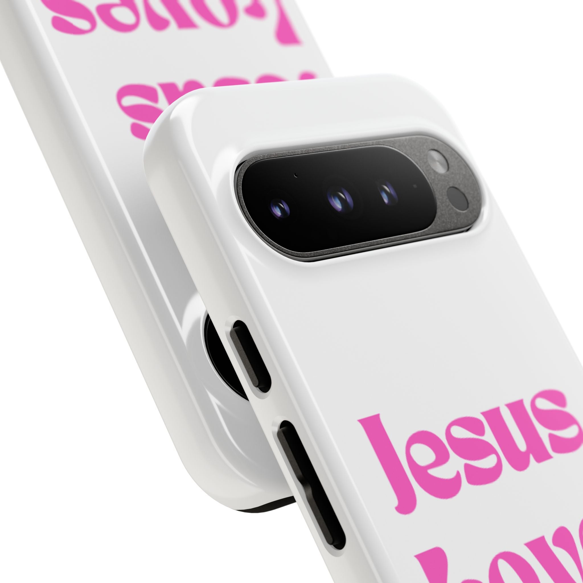 Jesus Loves You Phone Case — Pink Retro Christian Phone Cover