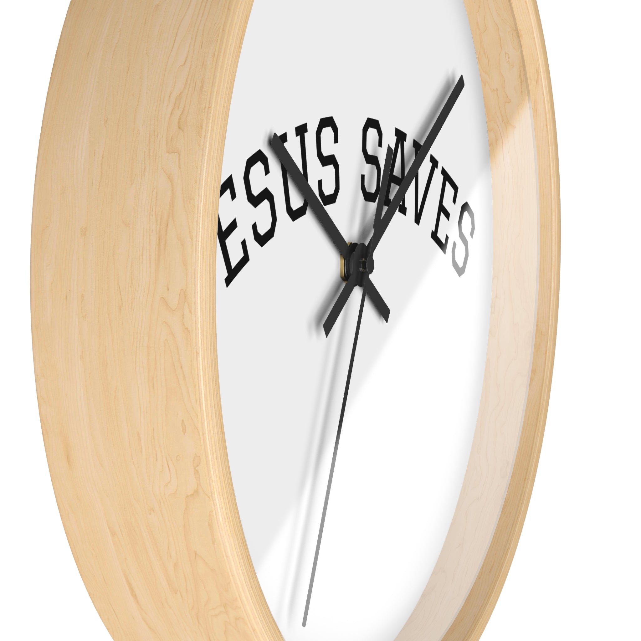 Jesus Saves Wall Clock – Minimalist Christian Home Decor