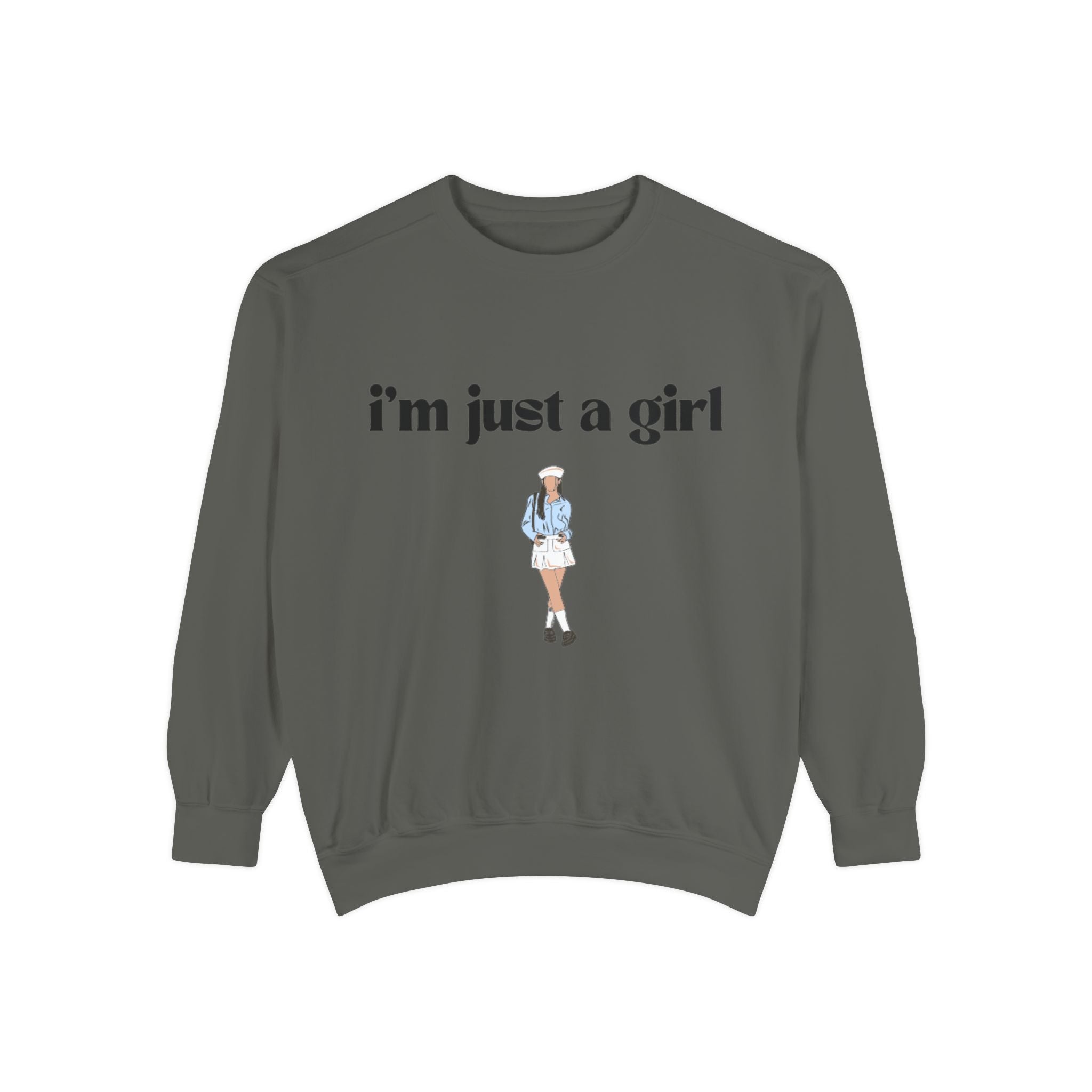 I'm Just a Girl Graphic Sweatshirt — Cute Casual Girl Illustration Pullover