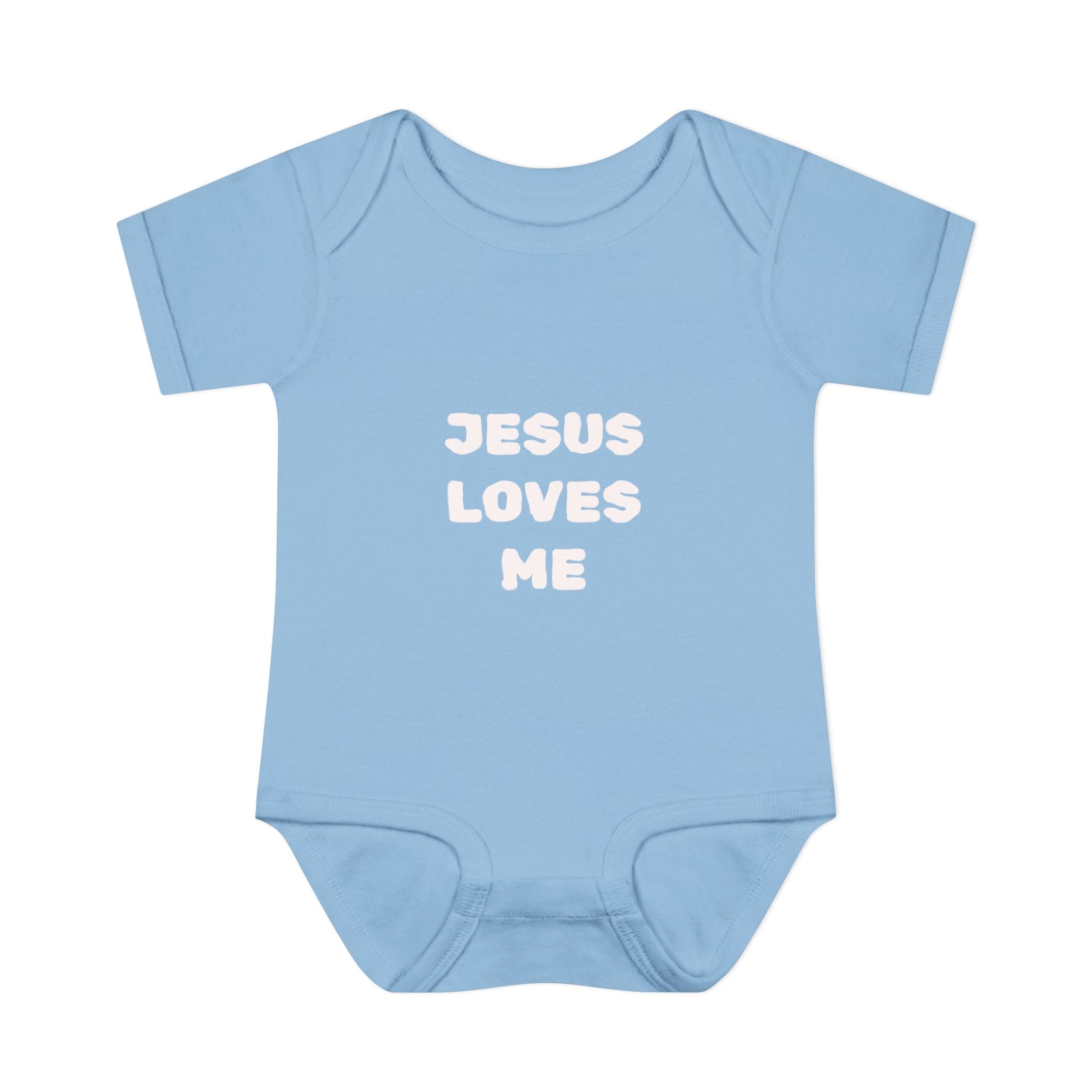Jesus Loves Me Infant Rib One-Piece (Plain White)