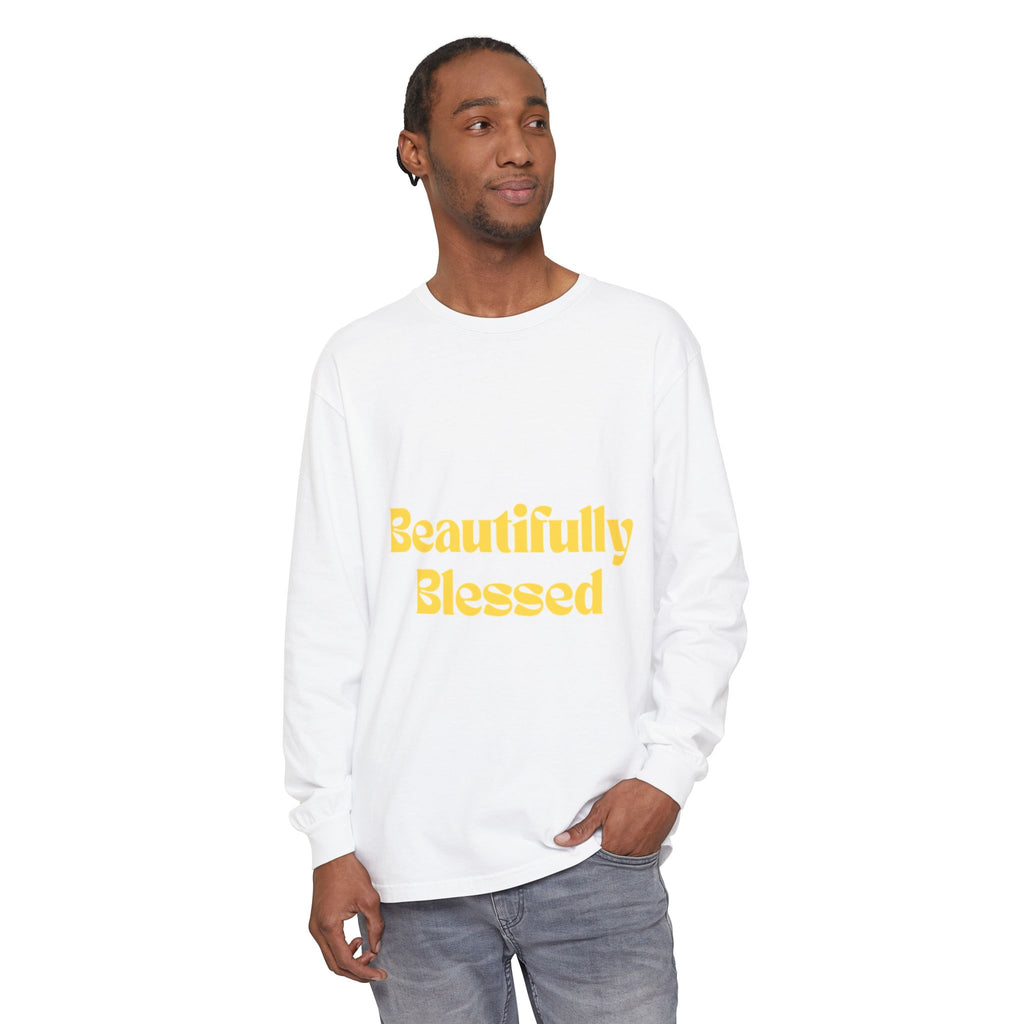 Yellow Beautifully Blessed Long Sleeve Tee