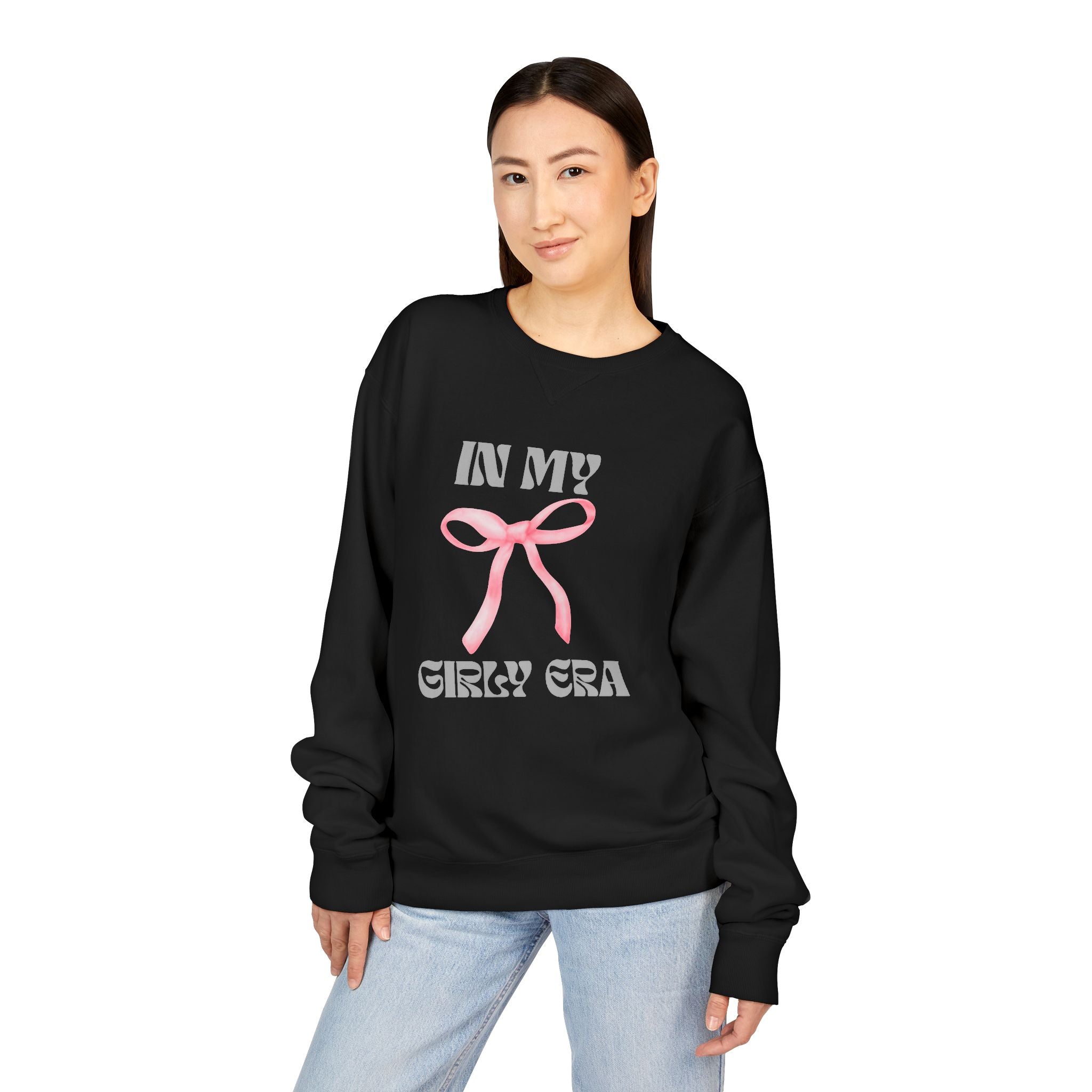 "In My Girly Era" Pink Ribbon Graphic Sweatshirt