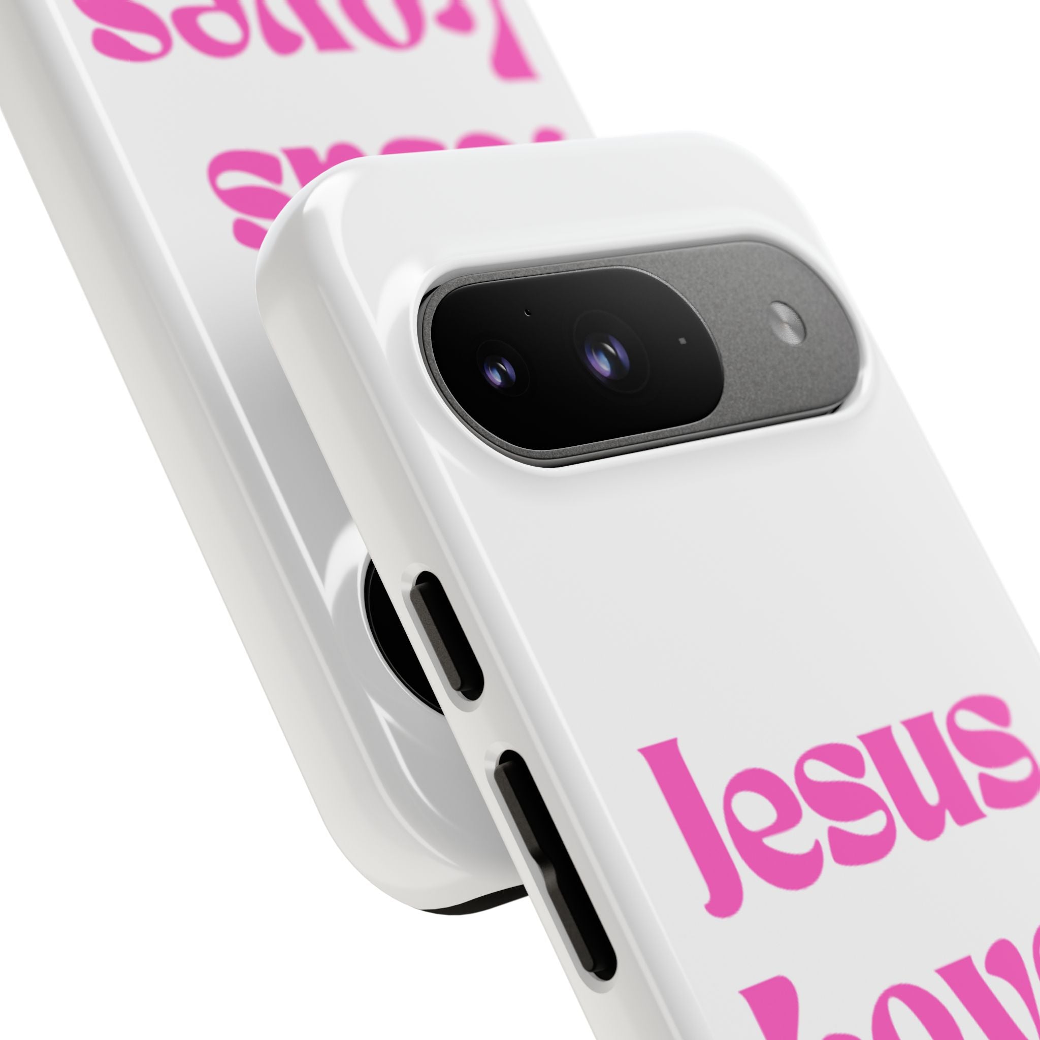 Jesus Loves You Phone Case — Pink Retro Christian Phone Cover