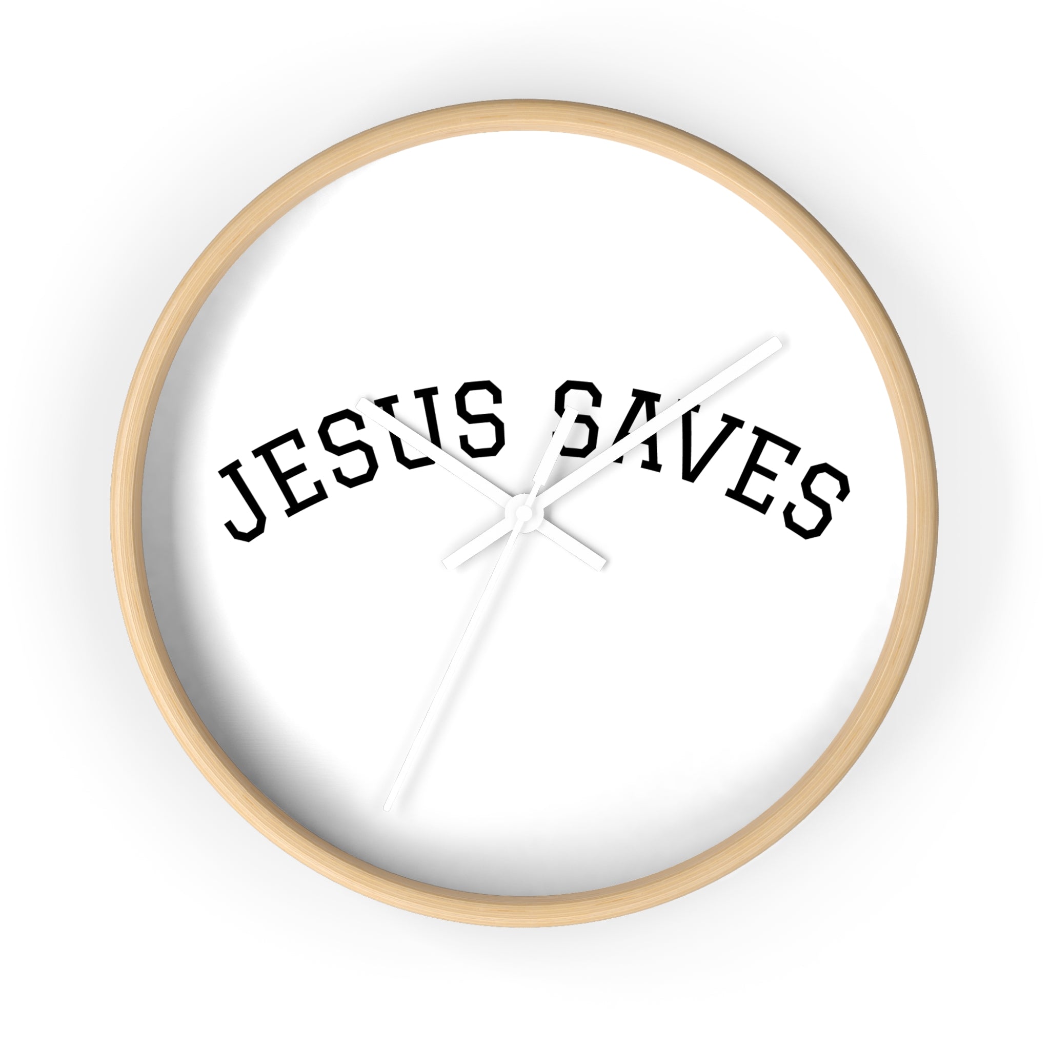 Jesus Saves Wall Clock – Minimalist Christian Home Decor