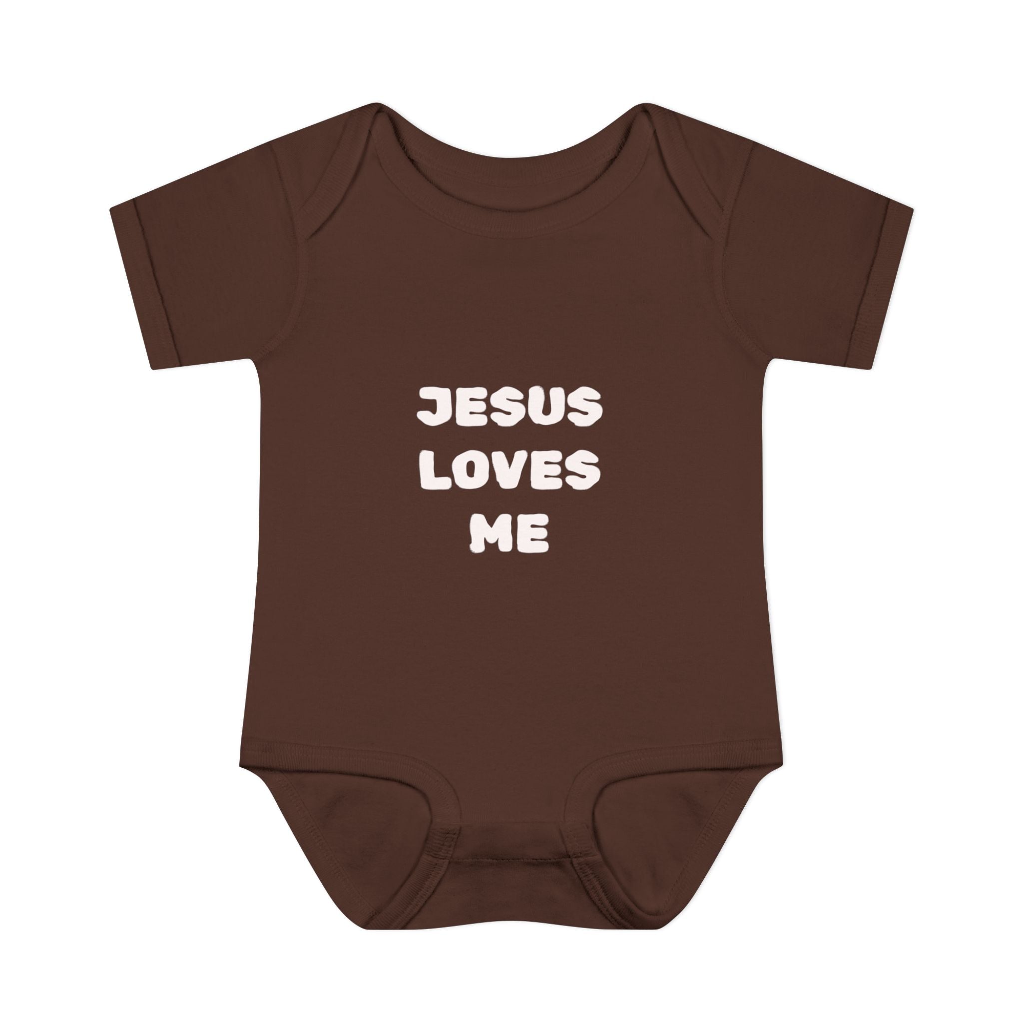 Jesus Loves Me Infant Rib One-Piece (Plain White)