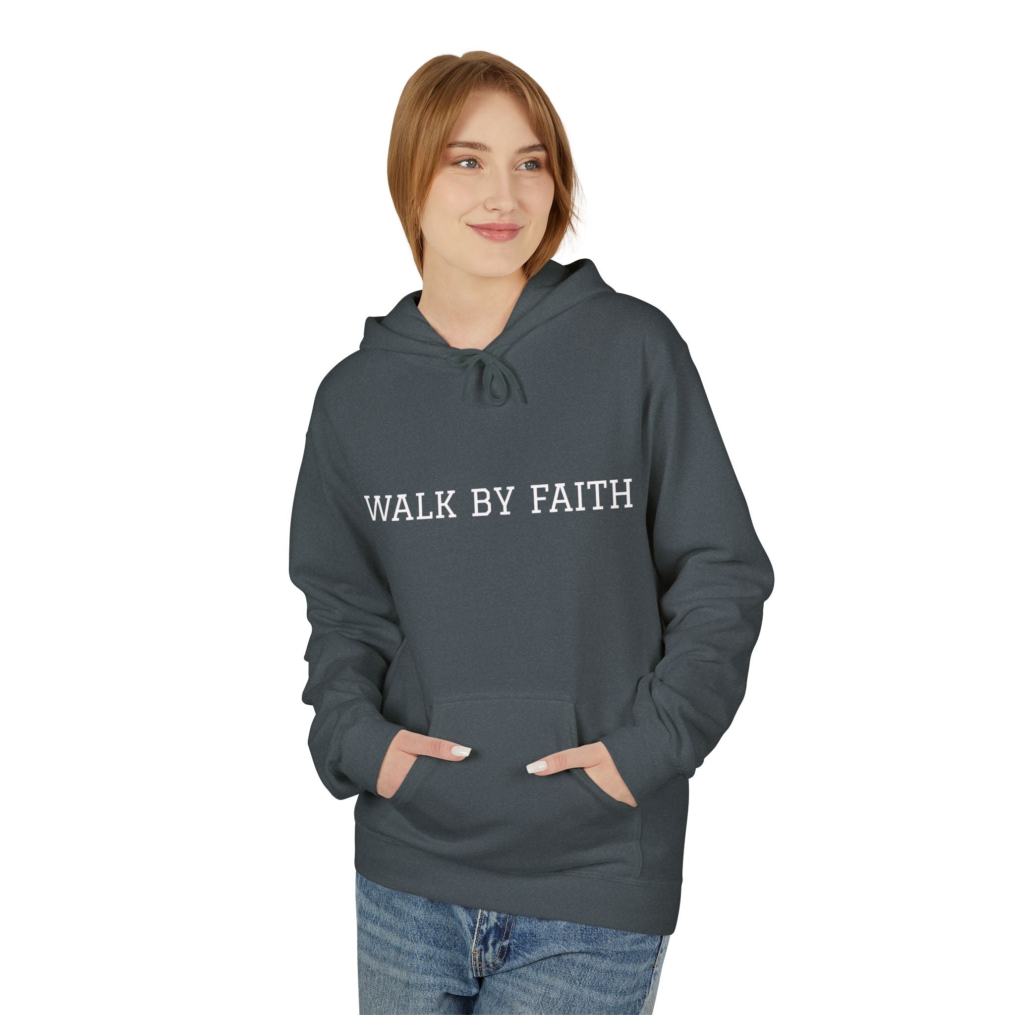 Faith Hoodie - "Walk By Faith" Minimal Christian Pullover