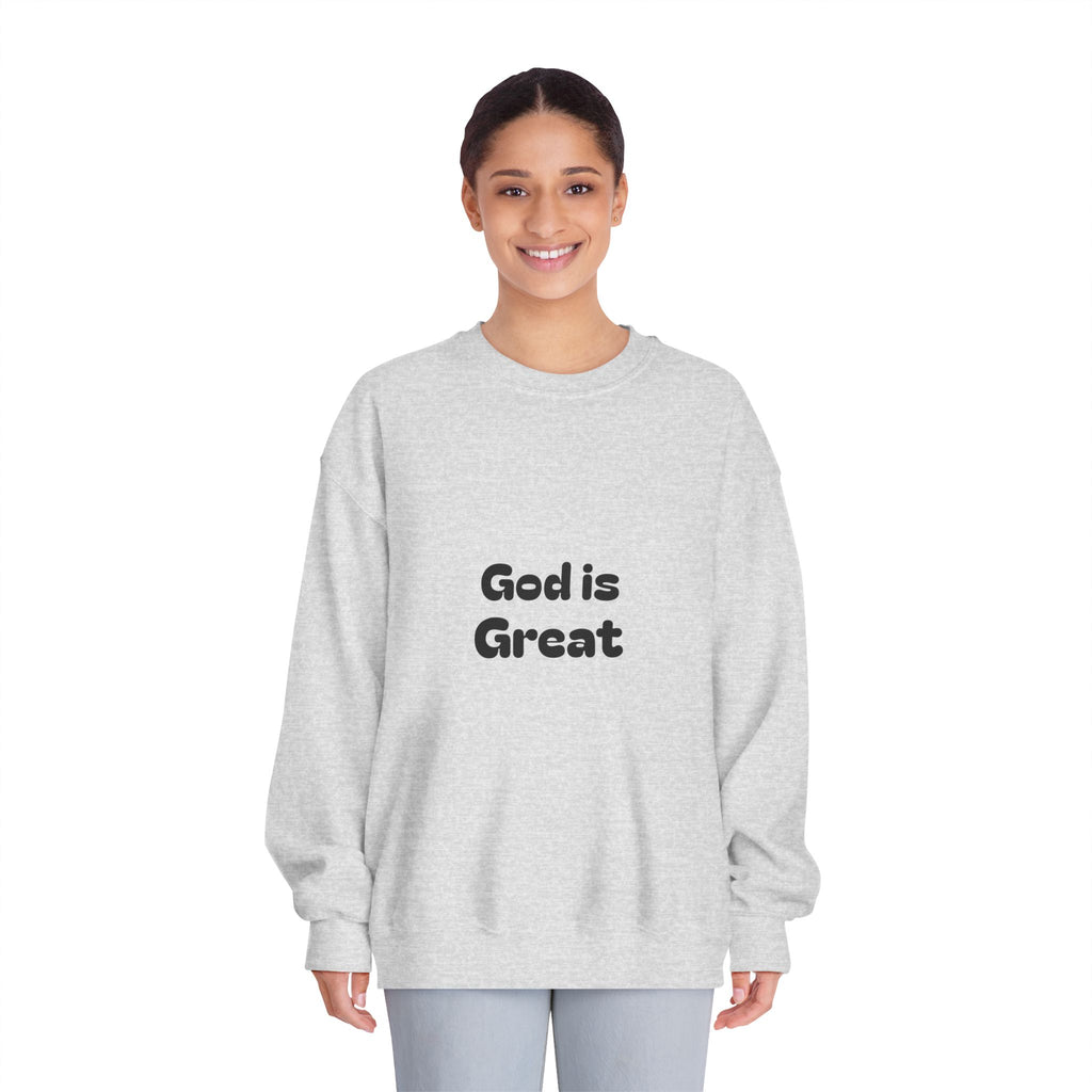 God Is Great Crewneck Sweatshirt — Minimal Faith Graphic Pullover