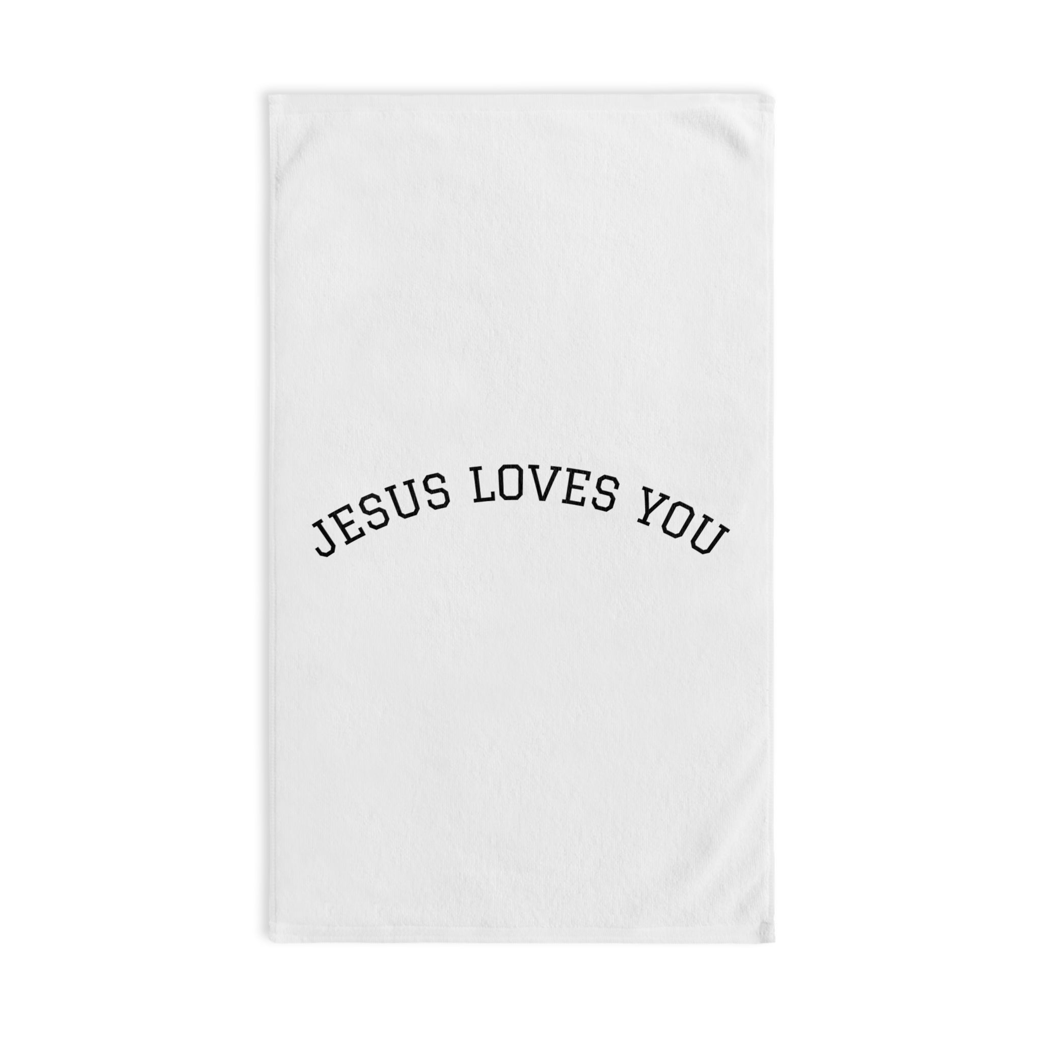 Jesus Loves You Hand Towel — Minimal Faith Kitchen & Bathroom Towel