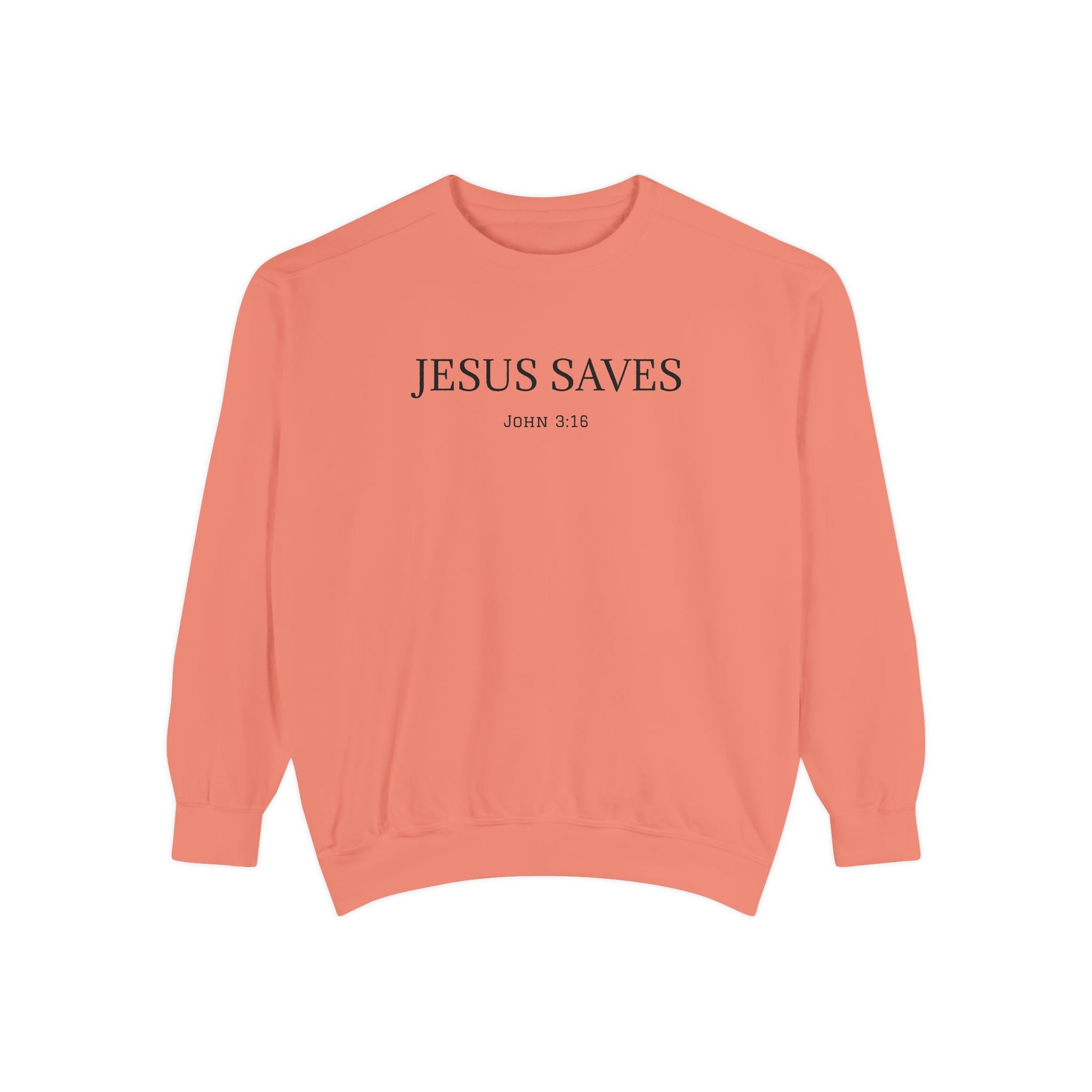 Jesus Saves Men's Sweatshirt  - Minimal Christian Faith Crewneck