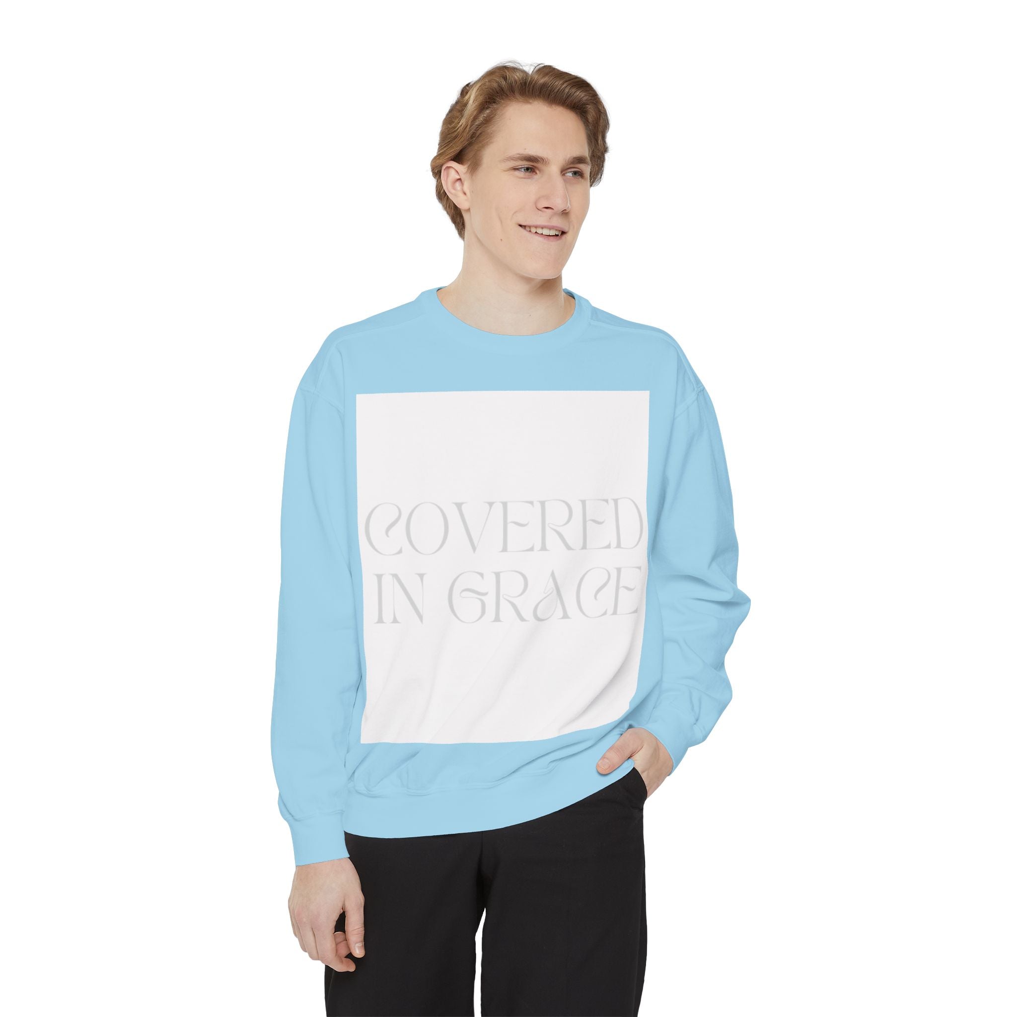 Covered in Grace Sweatshirt — Inspirational Christian Crewneck