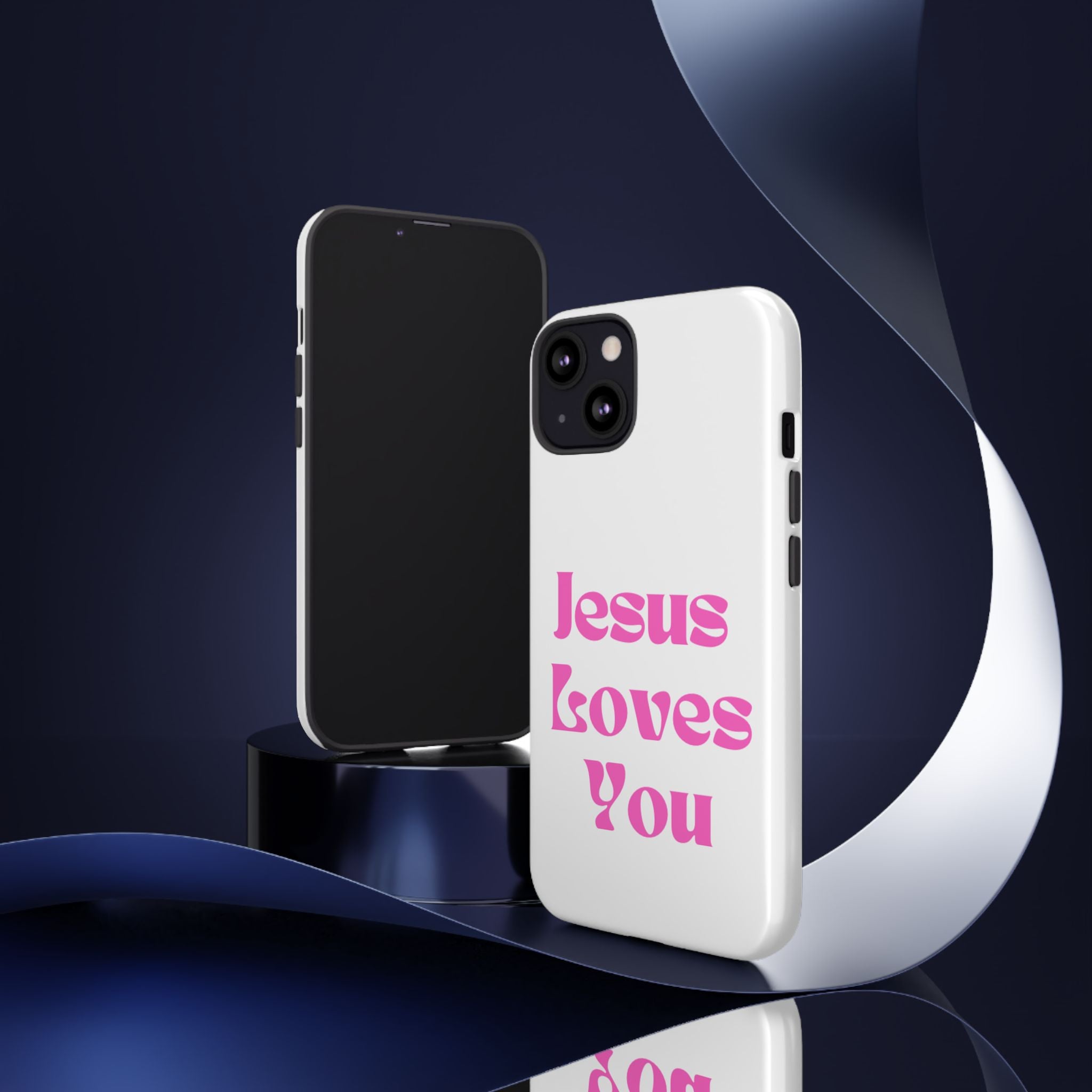 Jesus Loves You Phone Case — Pink Retro Christian Phone Cover