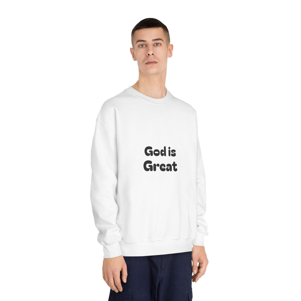 God Is Great Crewneck Sweatshirt — Minimal Faith Graphic Pullover
