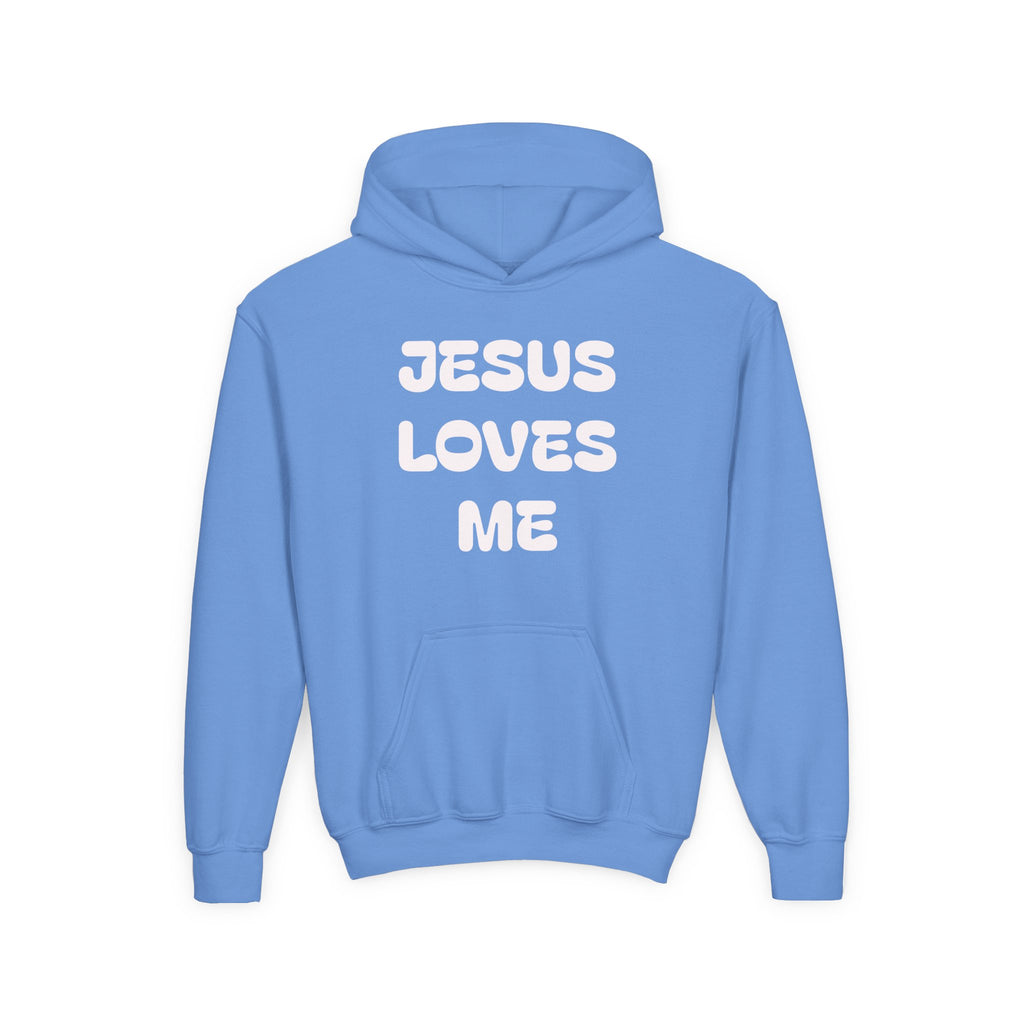 Youth Hoodie — 'Jesus Loves Me' Pastel Faith Pullover