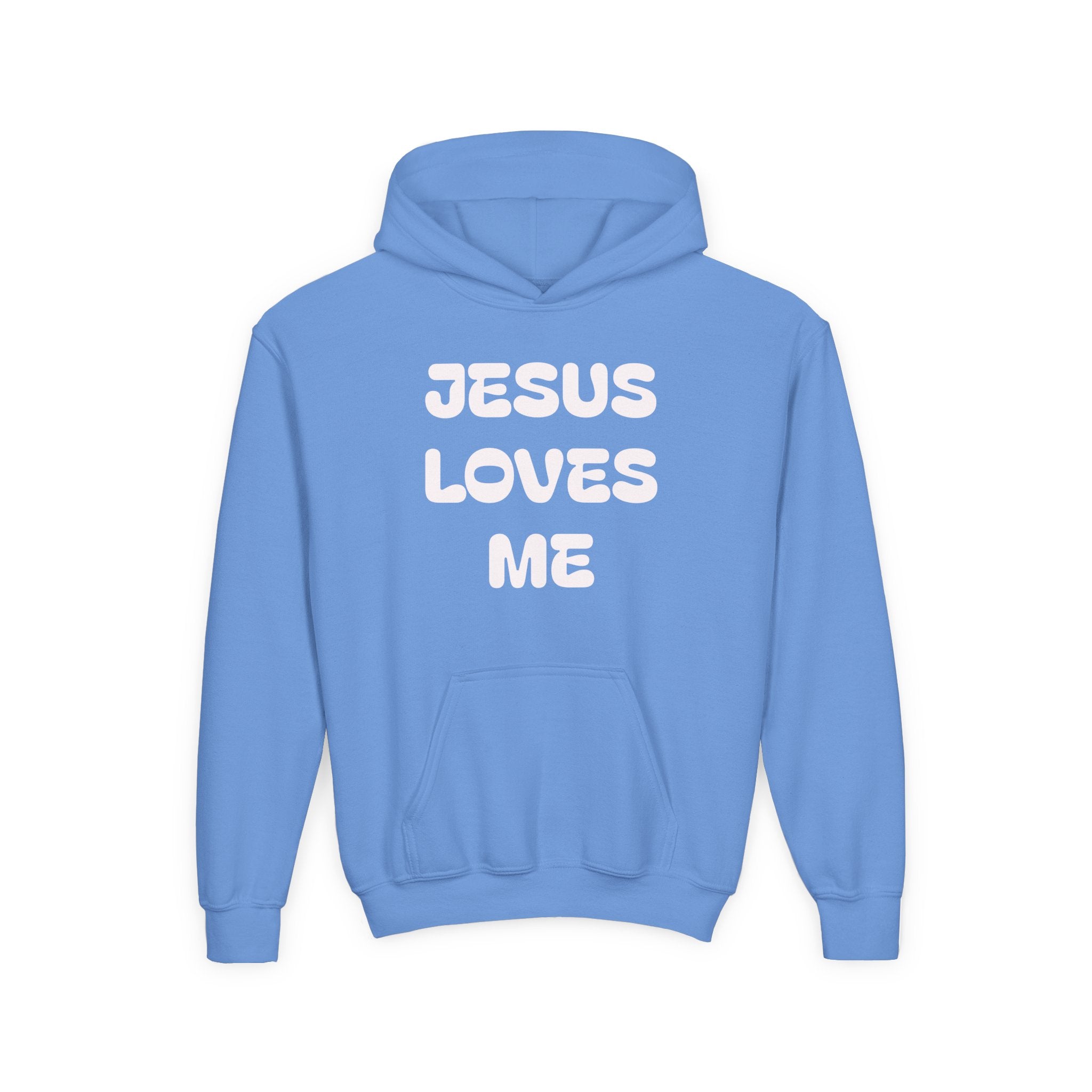Youth Hoodie — 'Jesus Loves Me' Pastel Faith Pullover