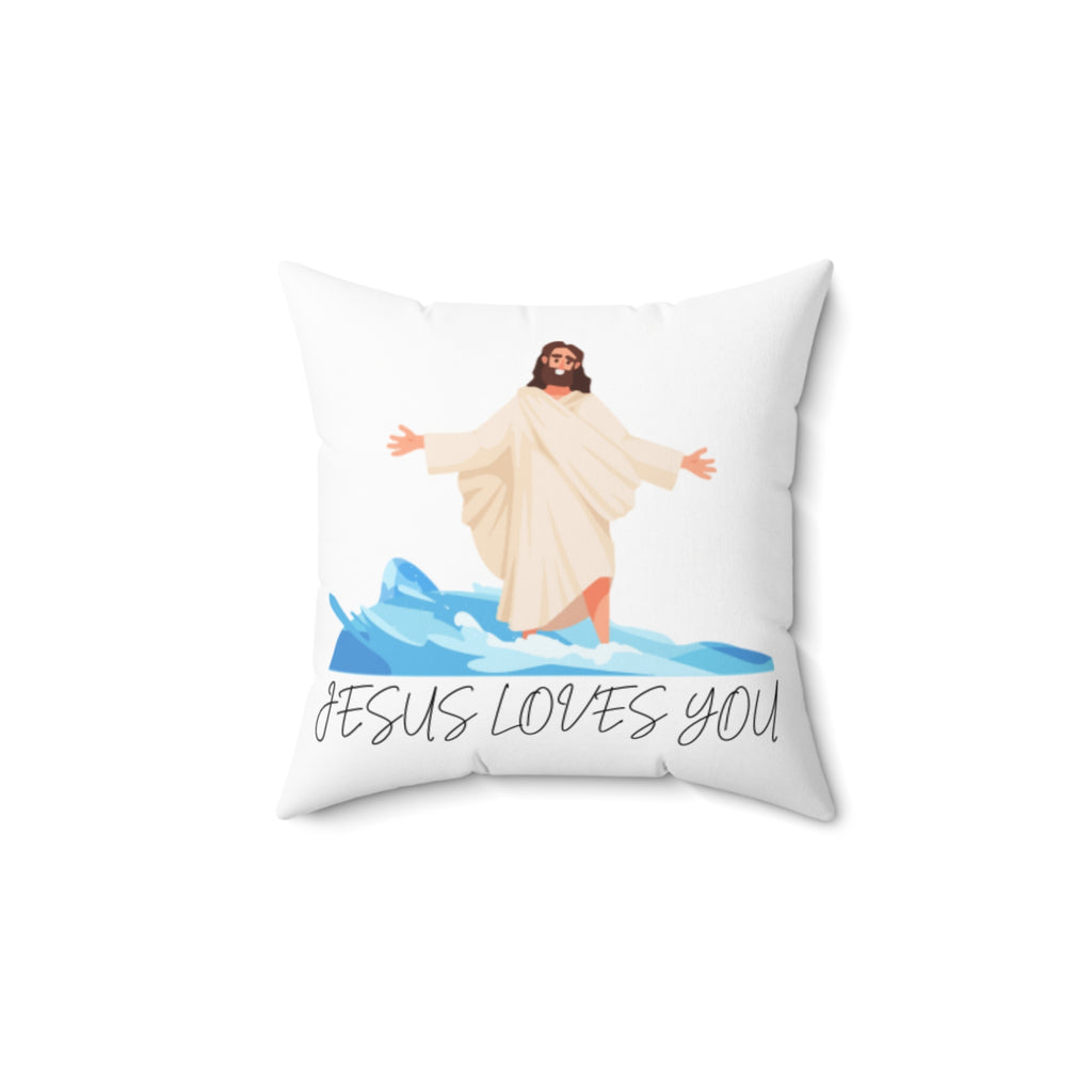 Jesus Loves You pillow | Christian faith decor, Scripture throw pillow