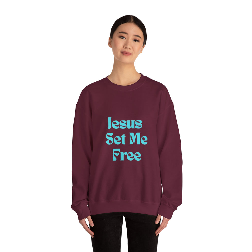 Jesus Set Me Free Sweatshirt - Christian Faith Crewneck