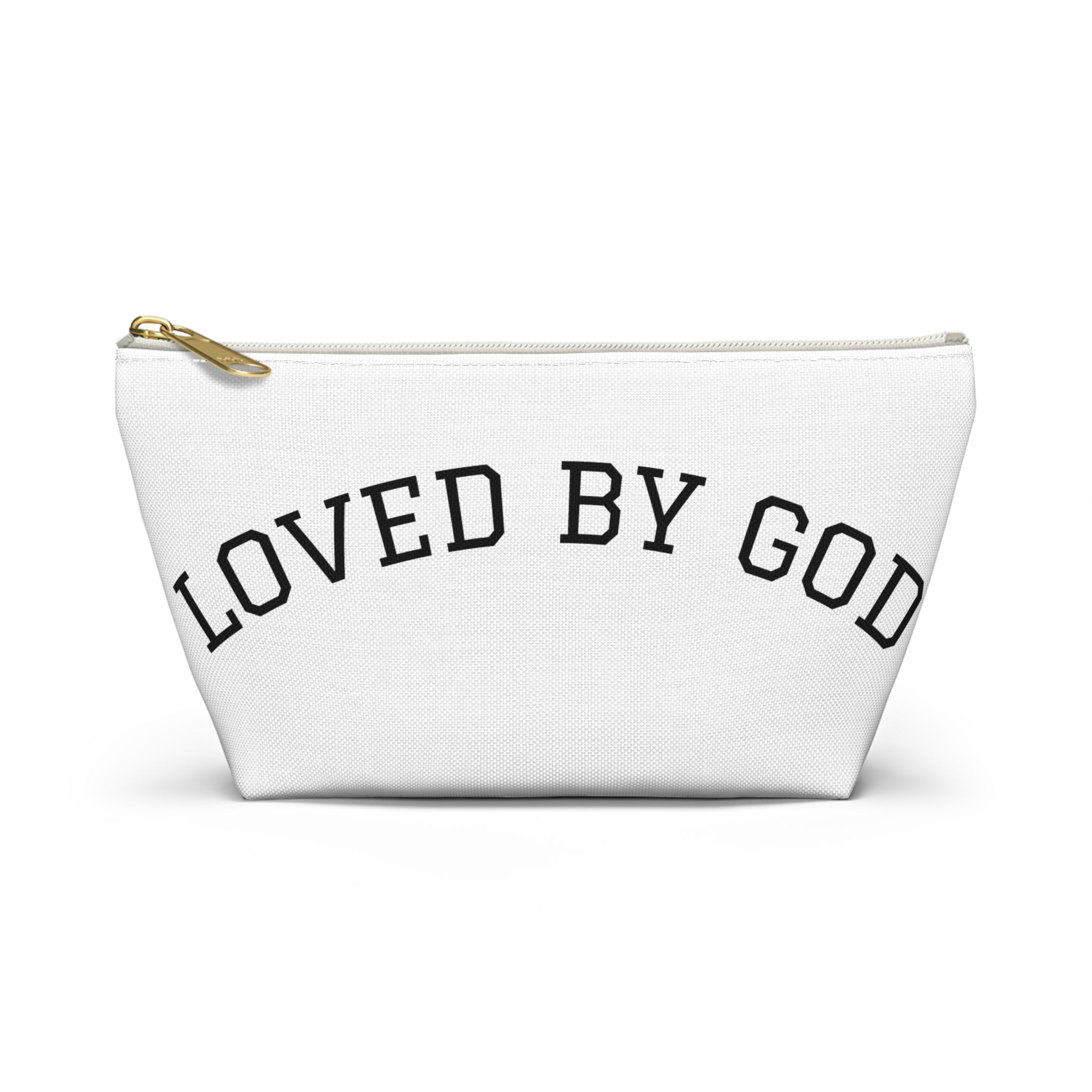 Loved By God Accessory Pouch — Inspirational Makeup & Travel T-Bottom Bag